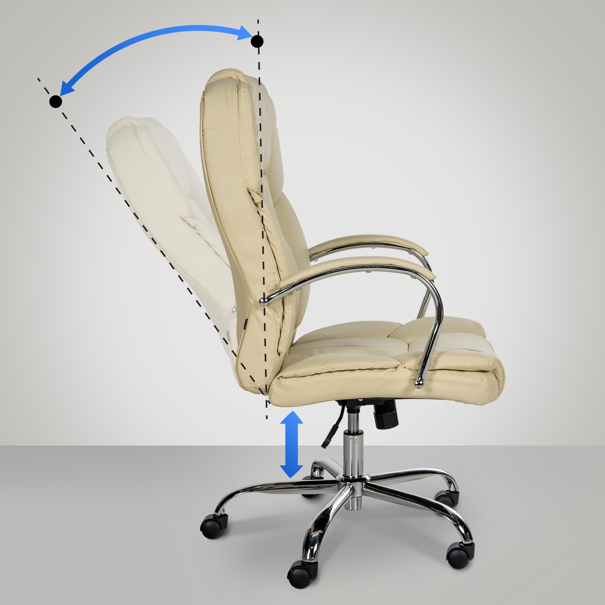 Fauteuil de bureau XXL Xanthos en Similicuir avec une  capacité de charge de 210 kg