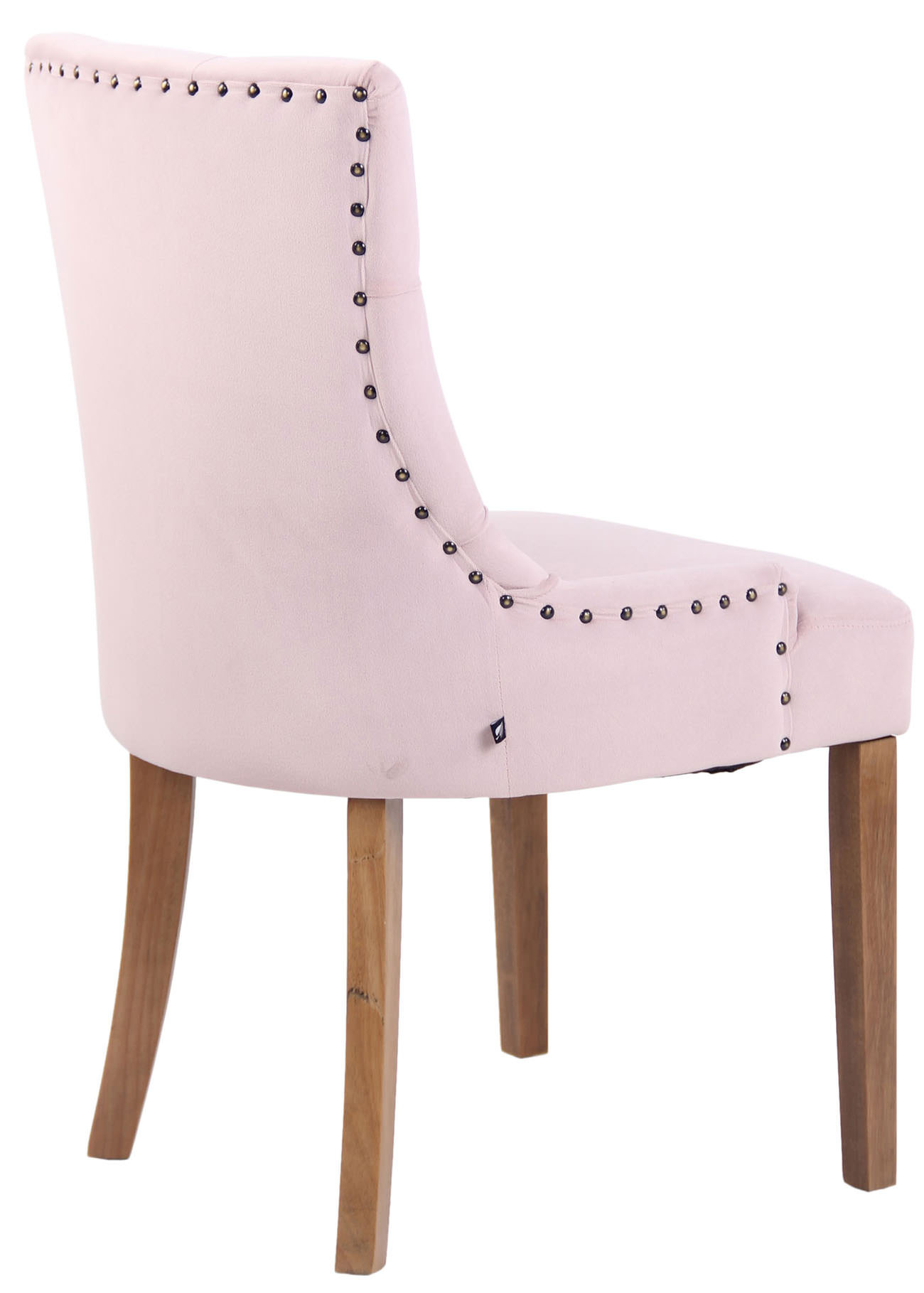Lot de 4 Chaises de salle à manger Aberdeen en Velours Piètement en bois d'hévéa