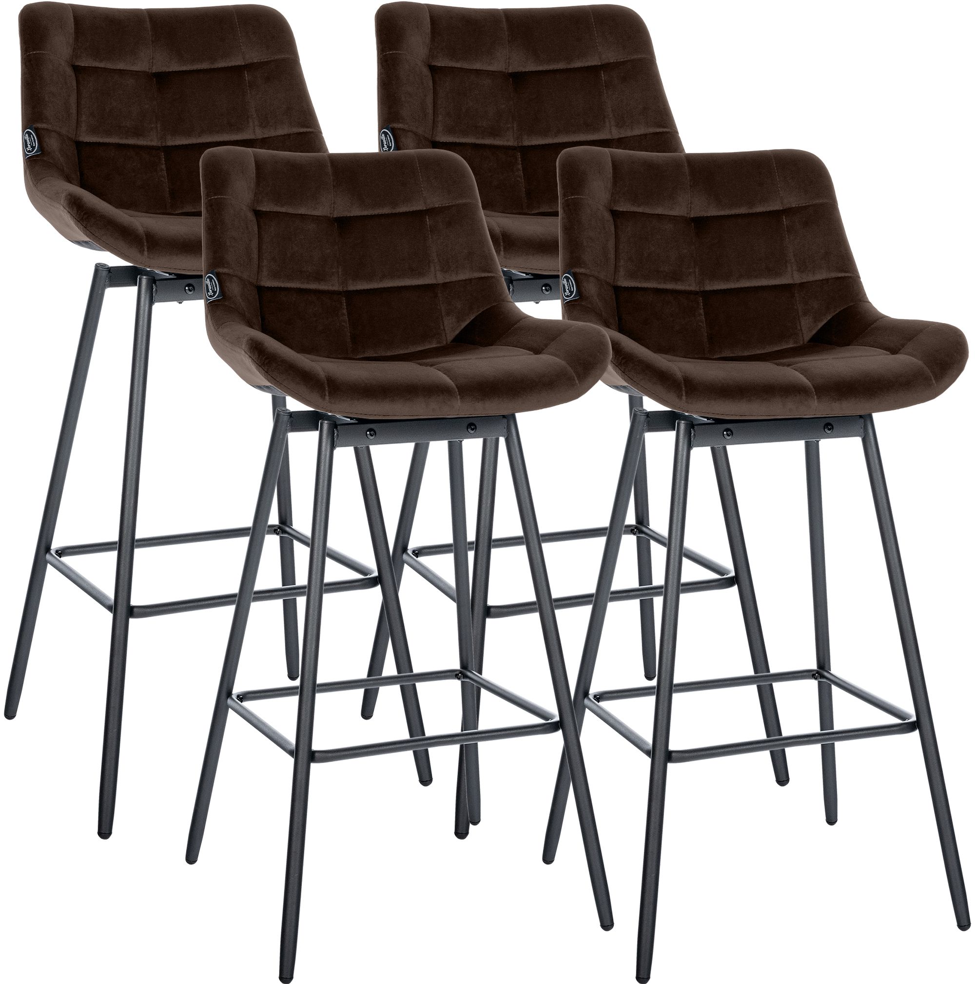 Lot de 4 tabourets de bar Weston pivotants