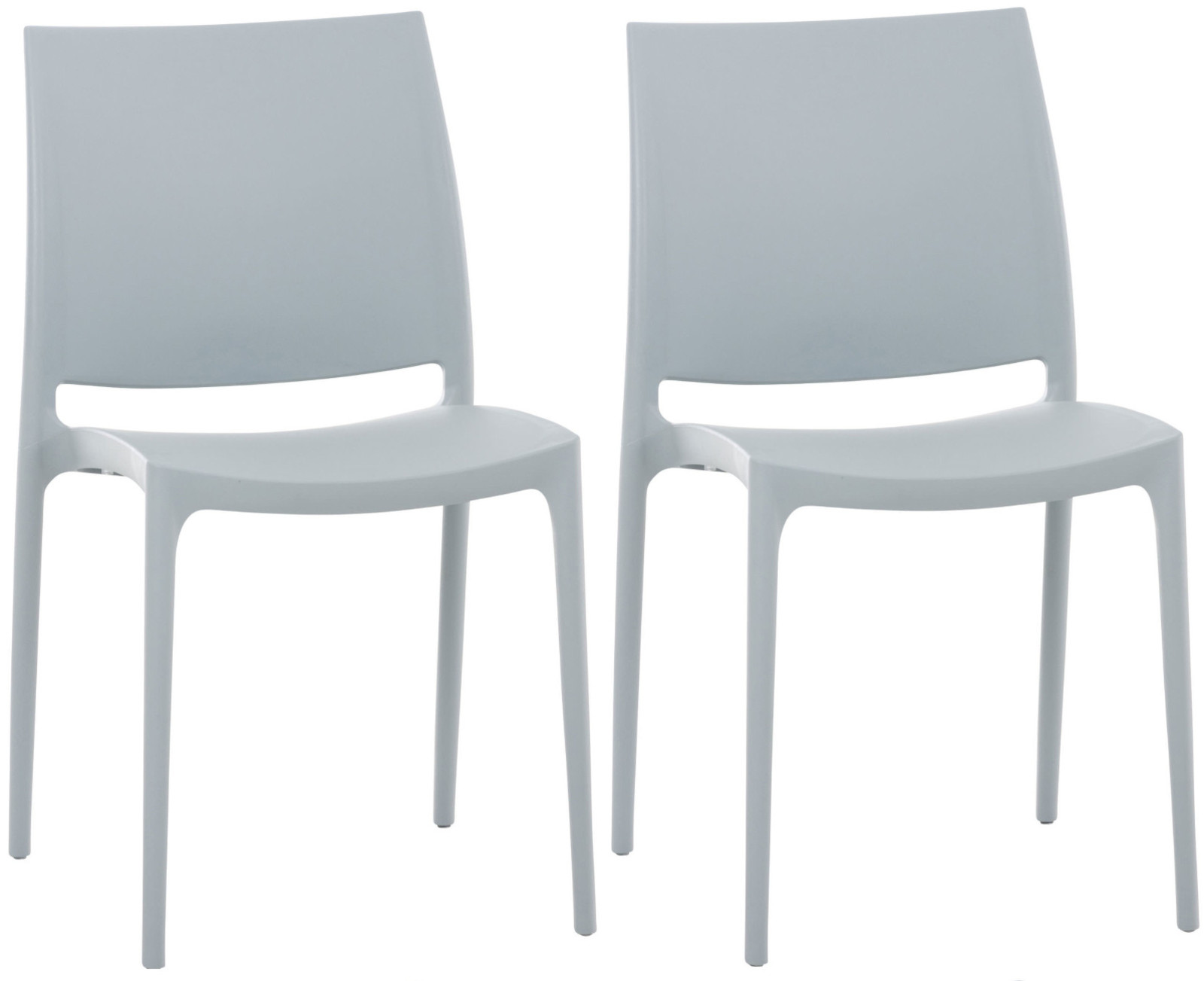 Lot de 2 chaises de jardin empilables Maya en plastique