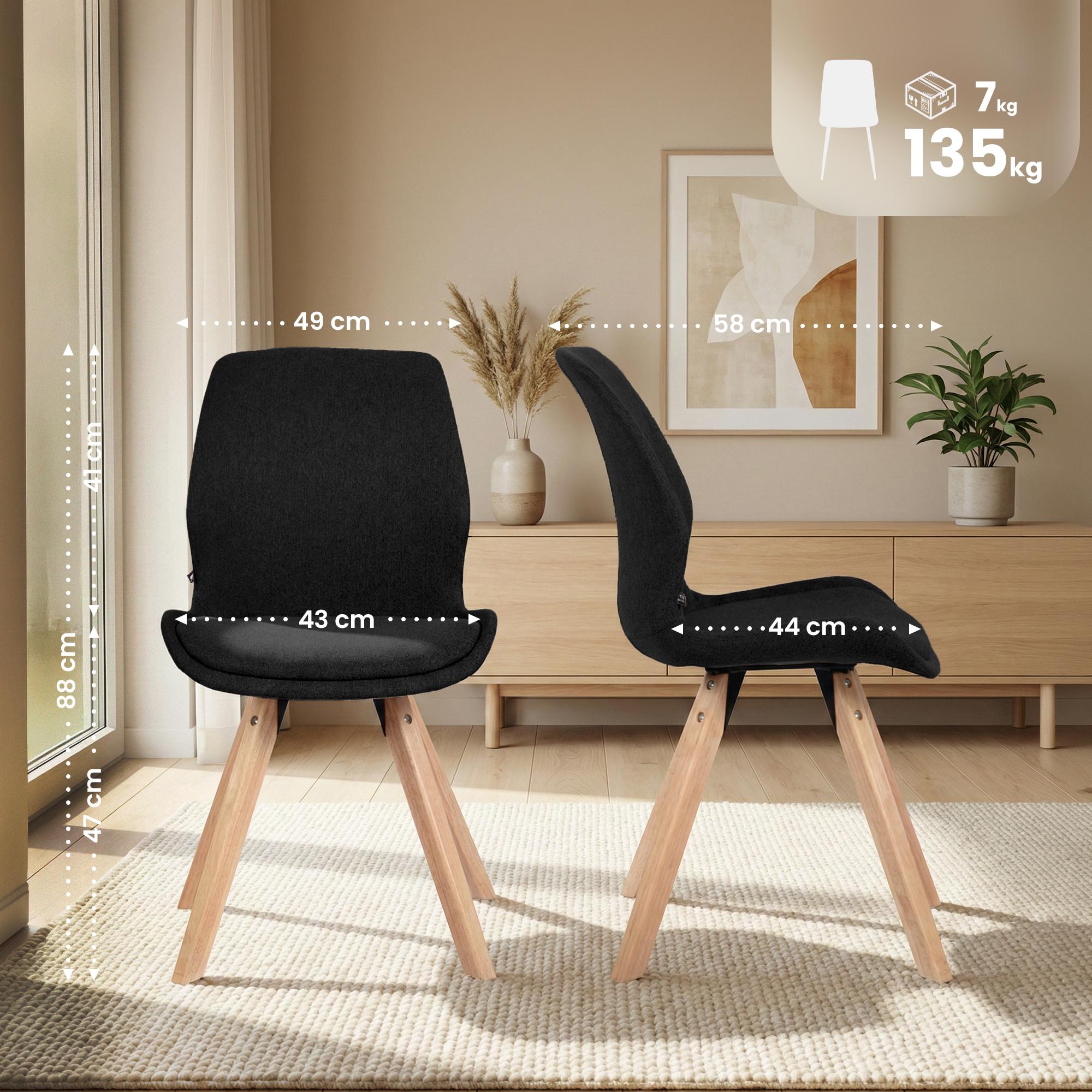 Lot de 2 chaises de salle a manger Luna
