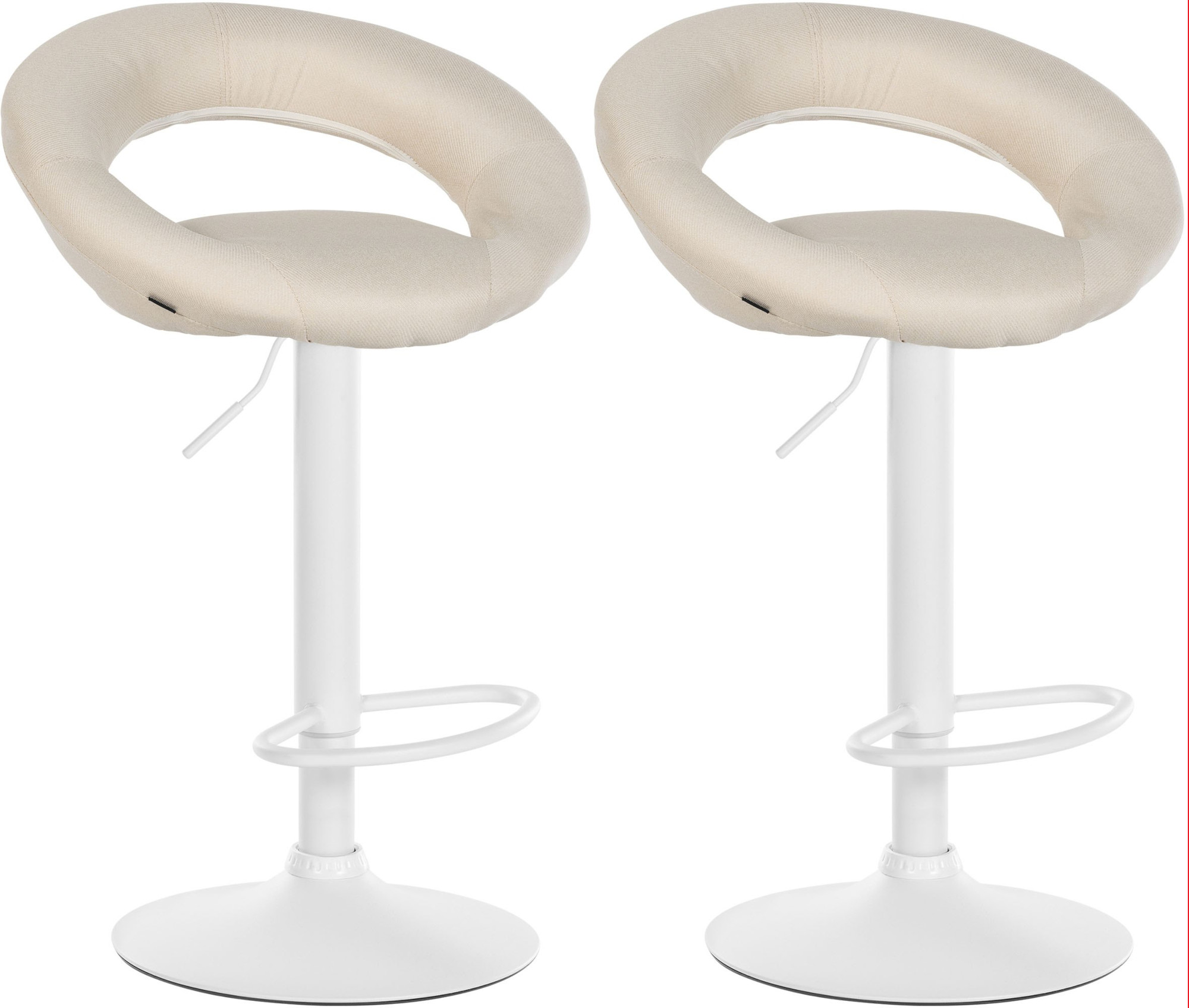 Lot de 2 tabourets de bar Olinda tissu