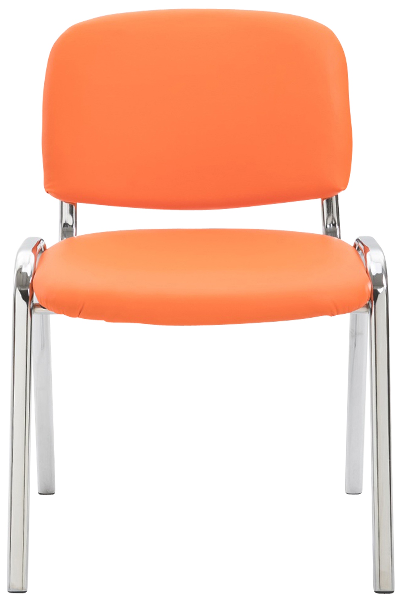 Chaise visiteur Ken en similicuir et piètement en métal chromé