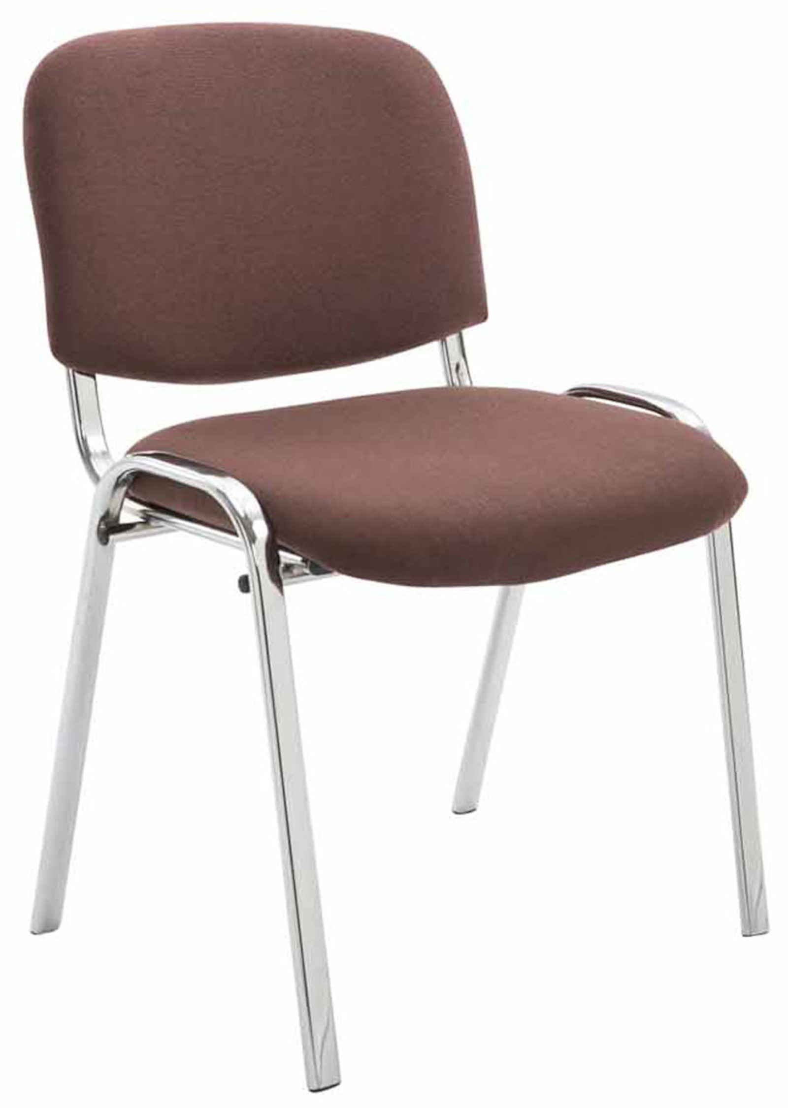 Lot de 4 Chaises de visiteur Ken en tissu avec Pieds en métal aspect chromé
