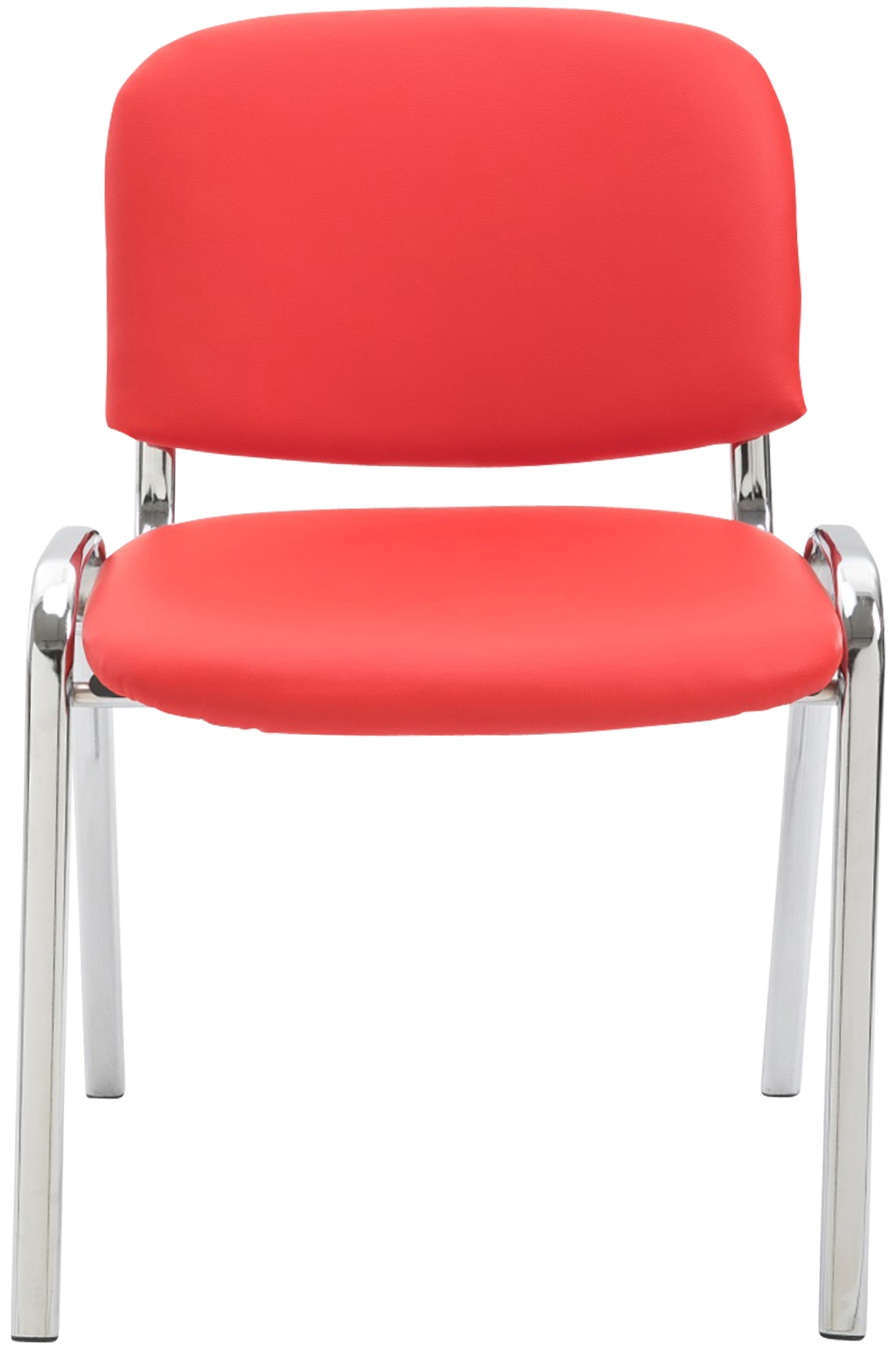 Chaise visiteur Ken en similicuir et piètement en métal chromé
