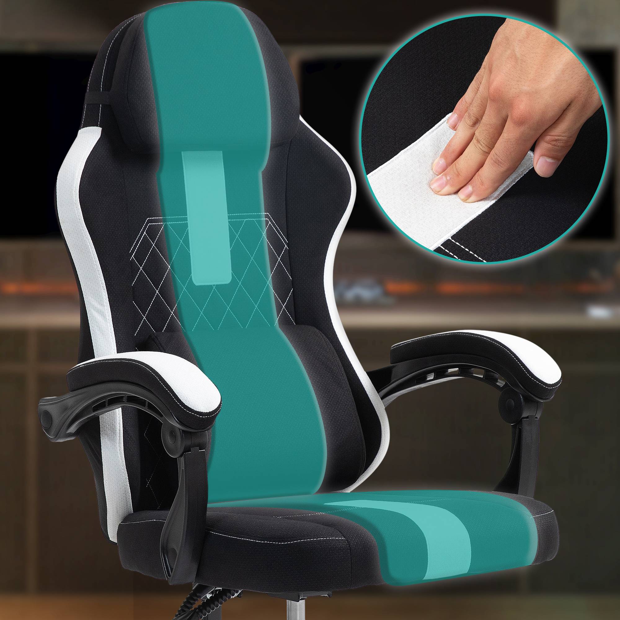 Chaise de bureau Miltona tissu