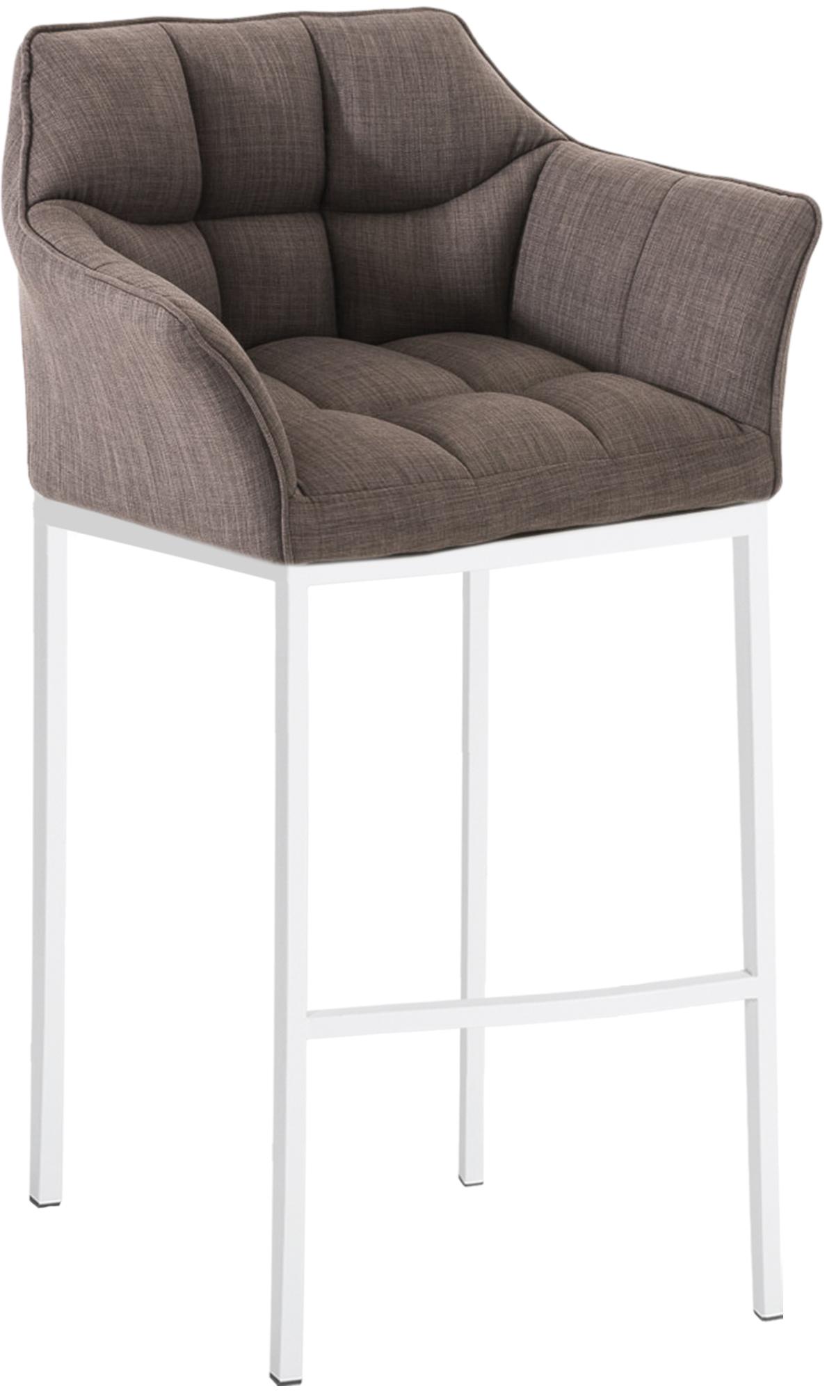 Tabouret de bar Damaso en tissu avec cadre à quatre pieds