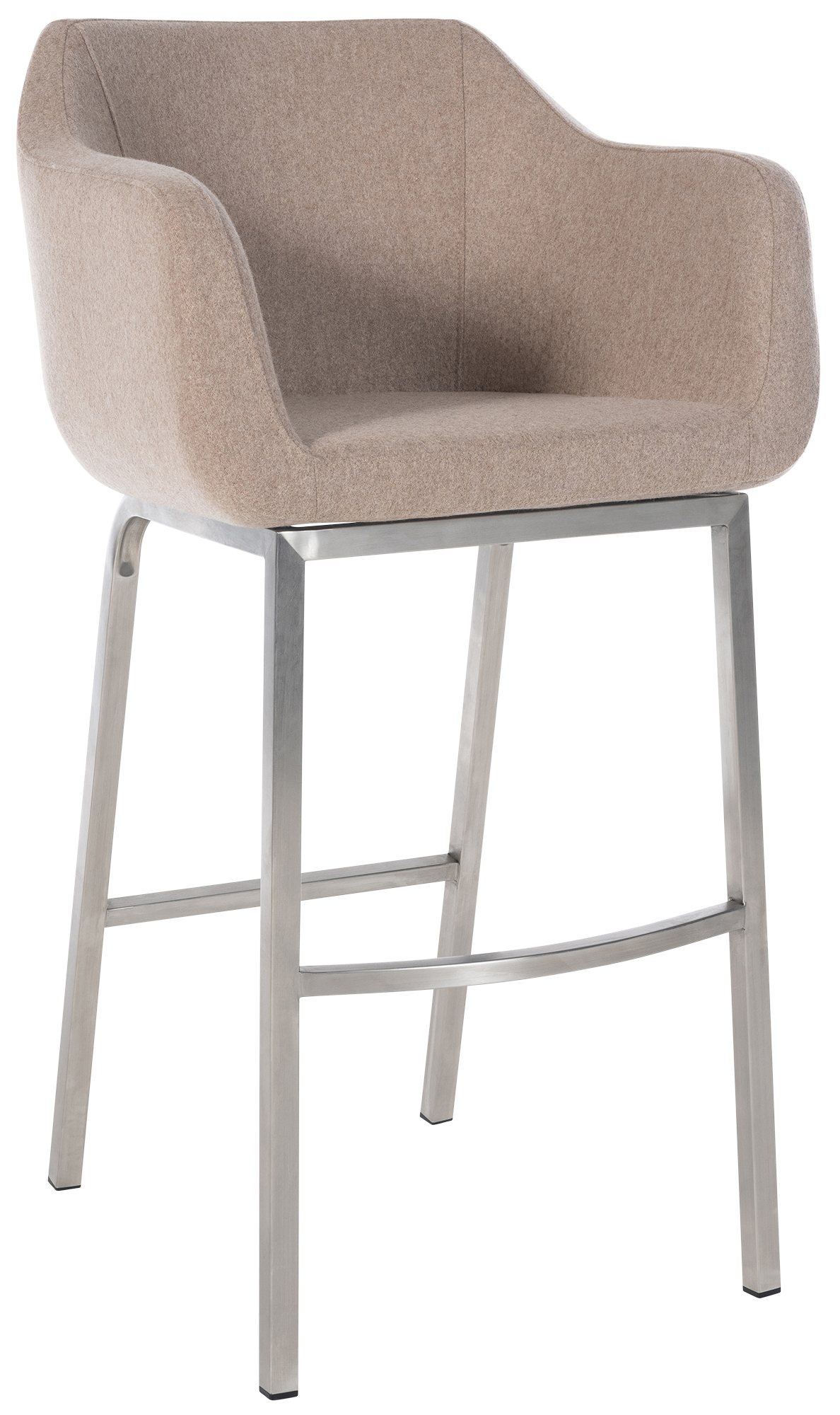 Tabouret de bar Monea feutre avec piètement à quatre pieds