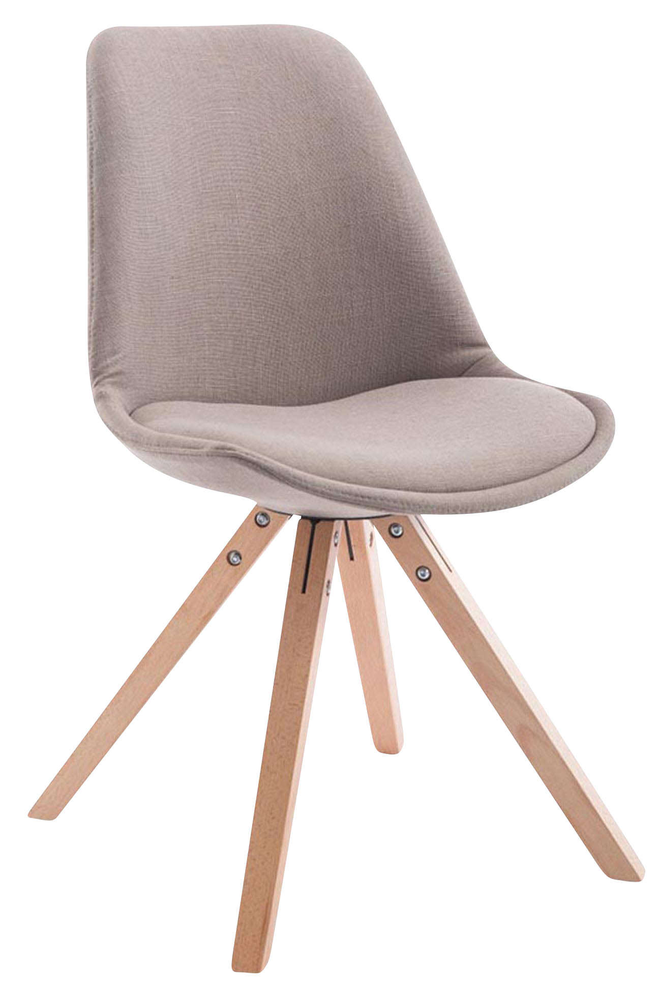 Lot de 4 Chaises de salle à manger Toulouse Tissu Pieds carrés bois