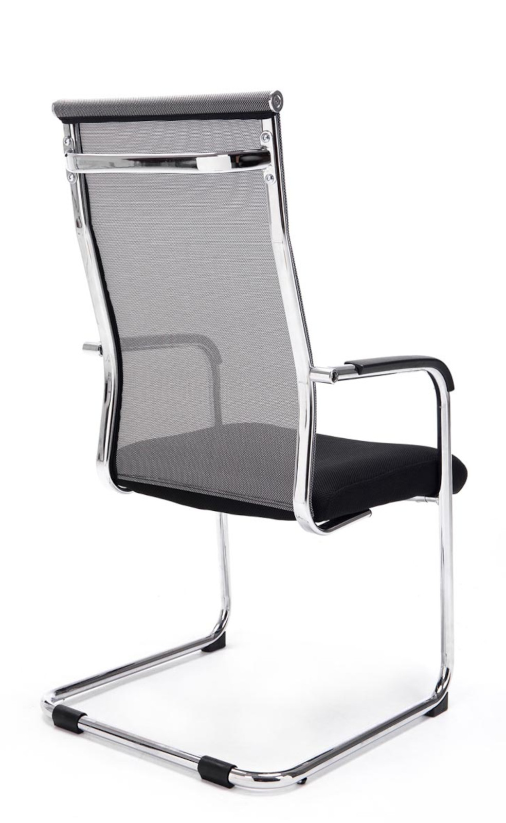 Lot de 2 Chaises cantilever Brenda avec revétement en maille et Pied luge en métal