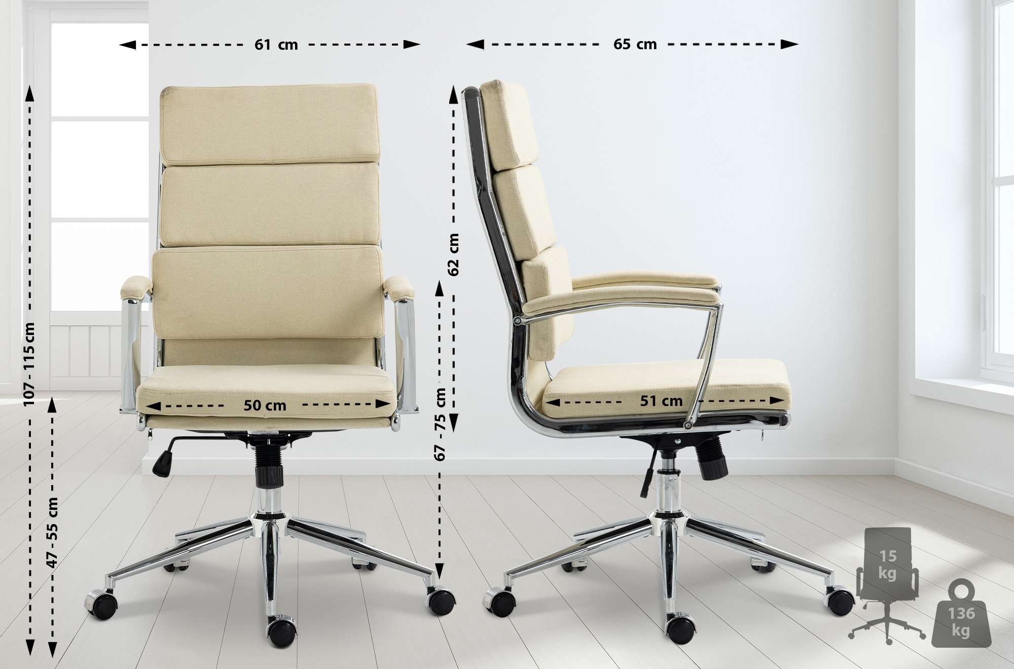 Chaise de bureau Cleveland