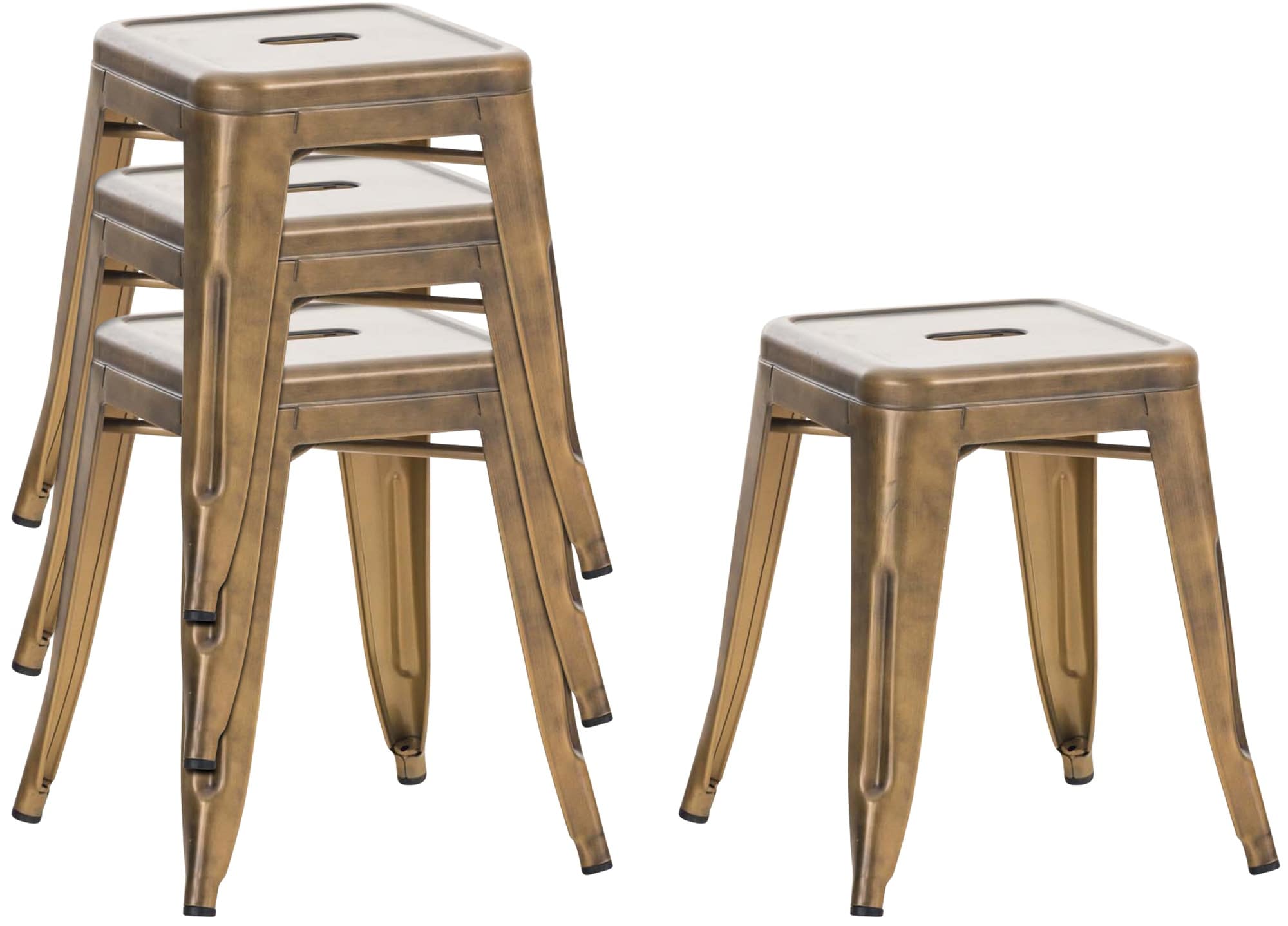 Lot de 4 tabourets bas au style industriel Armin en métal