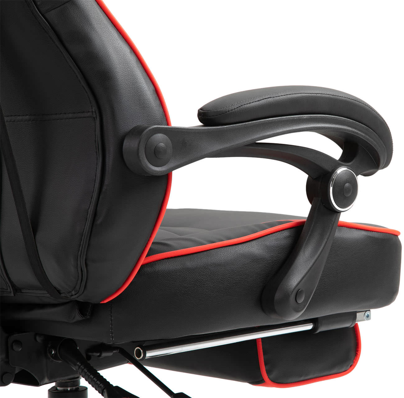Chaise Gaming / de bureau Tilos en similicuir avec repose-pieds téléscopique