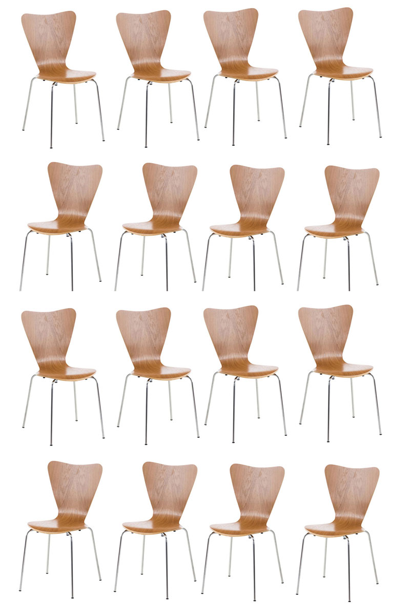 Lot de 16 chaises visiteur empilables Calisto