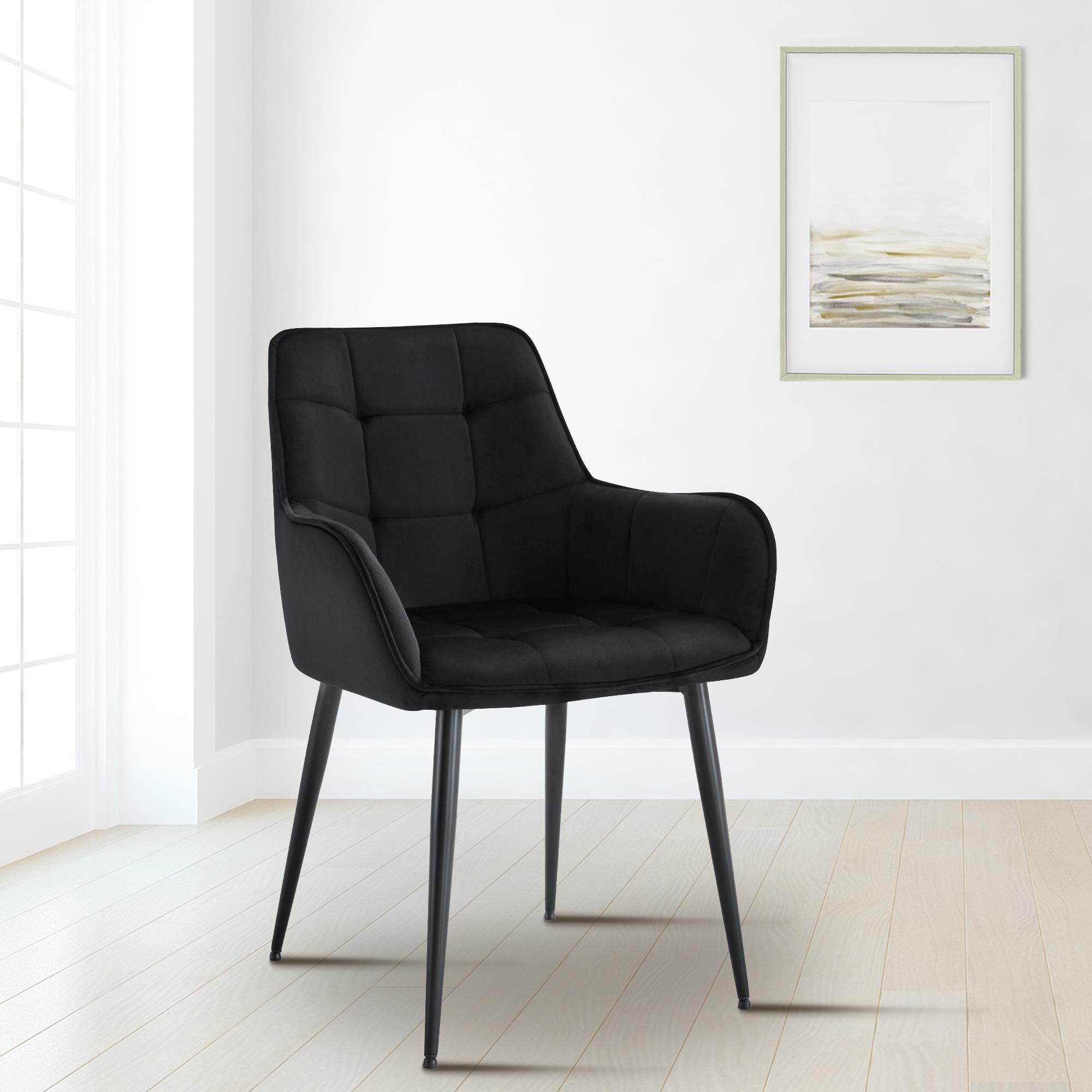 Chaise de salle à manger Ferndale revêtement en velours