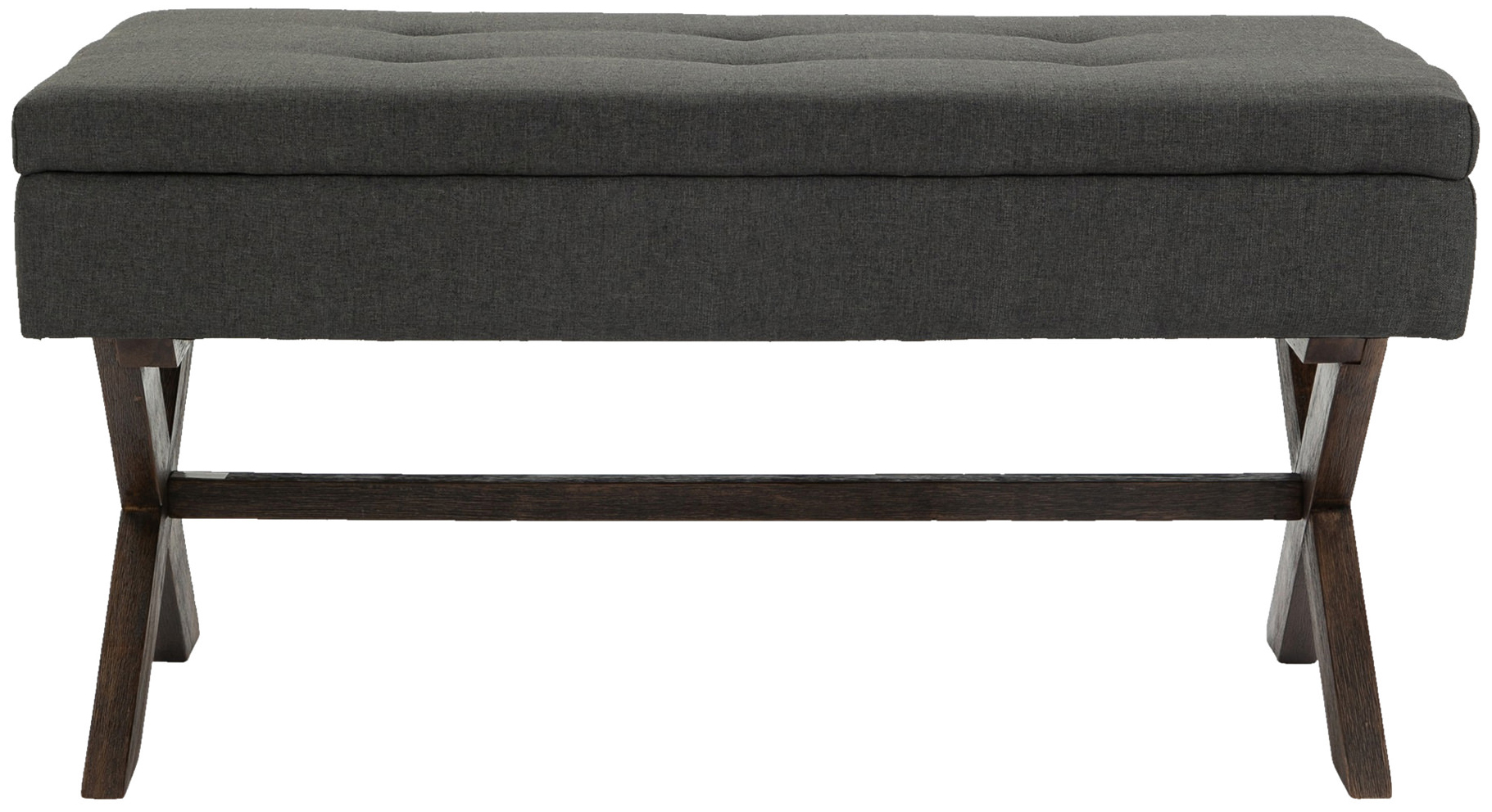 Banquette Namaro en Tissu avec espace de rangement Pieds Bois de caoutchouc