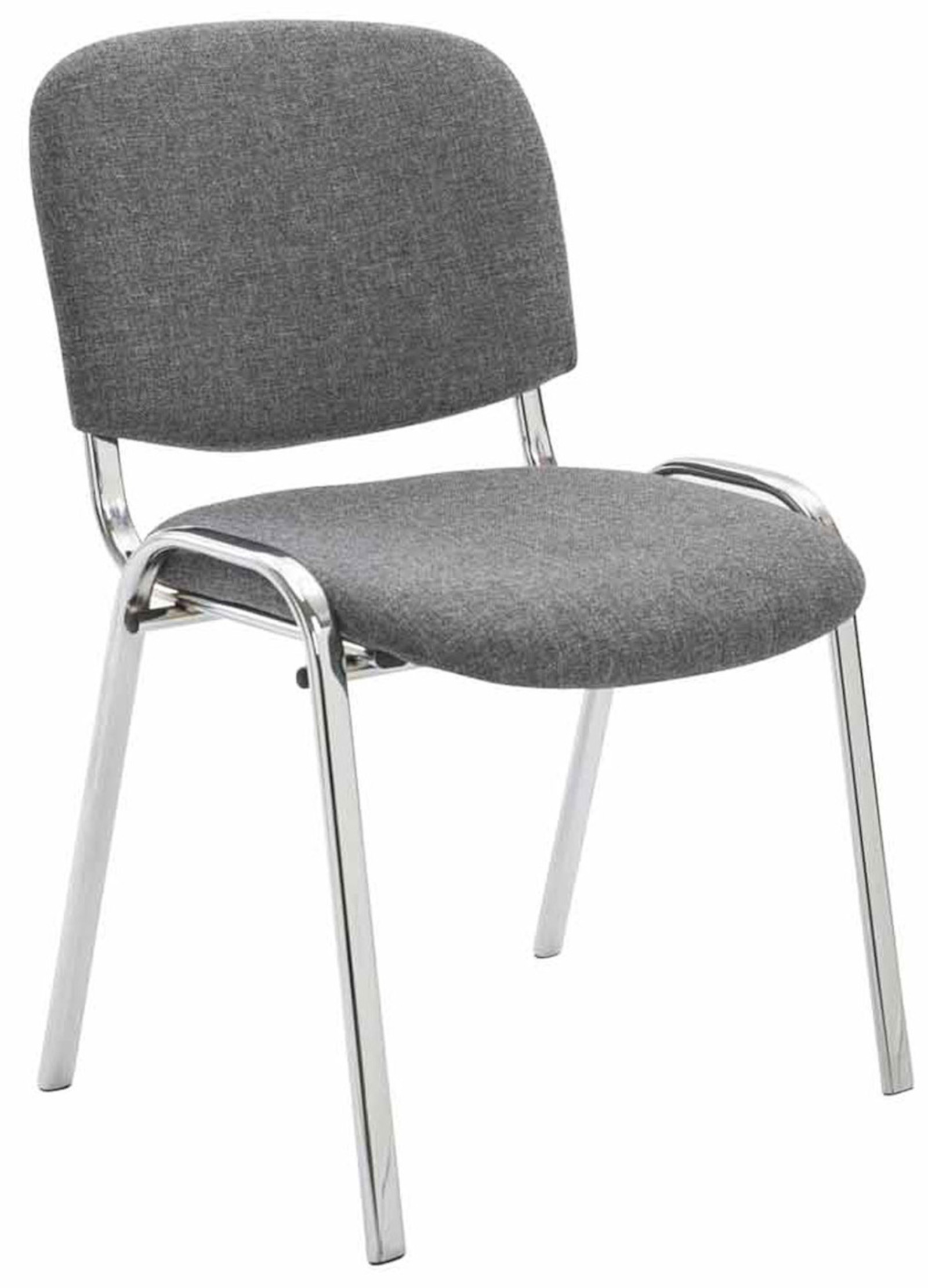 Lot de 4 Chaises de visiteur Ken en tissu avec Pieds en métal aspect chromé