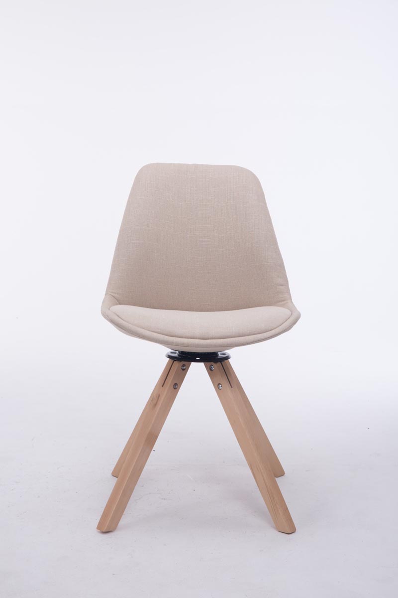 Chaise de salle à manger Troyes Pivotante en Tissu Piètement Carré