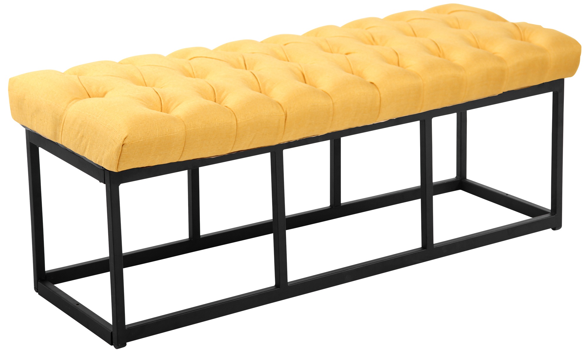 Banc Amun en tissu avec structure noire