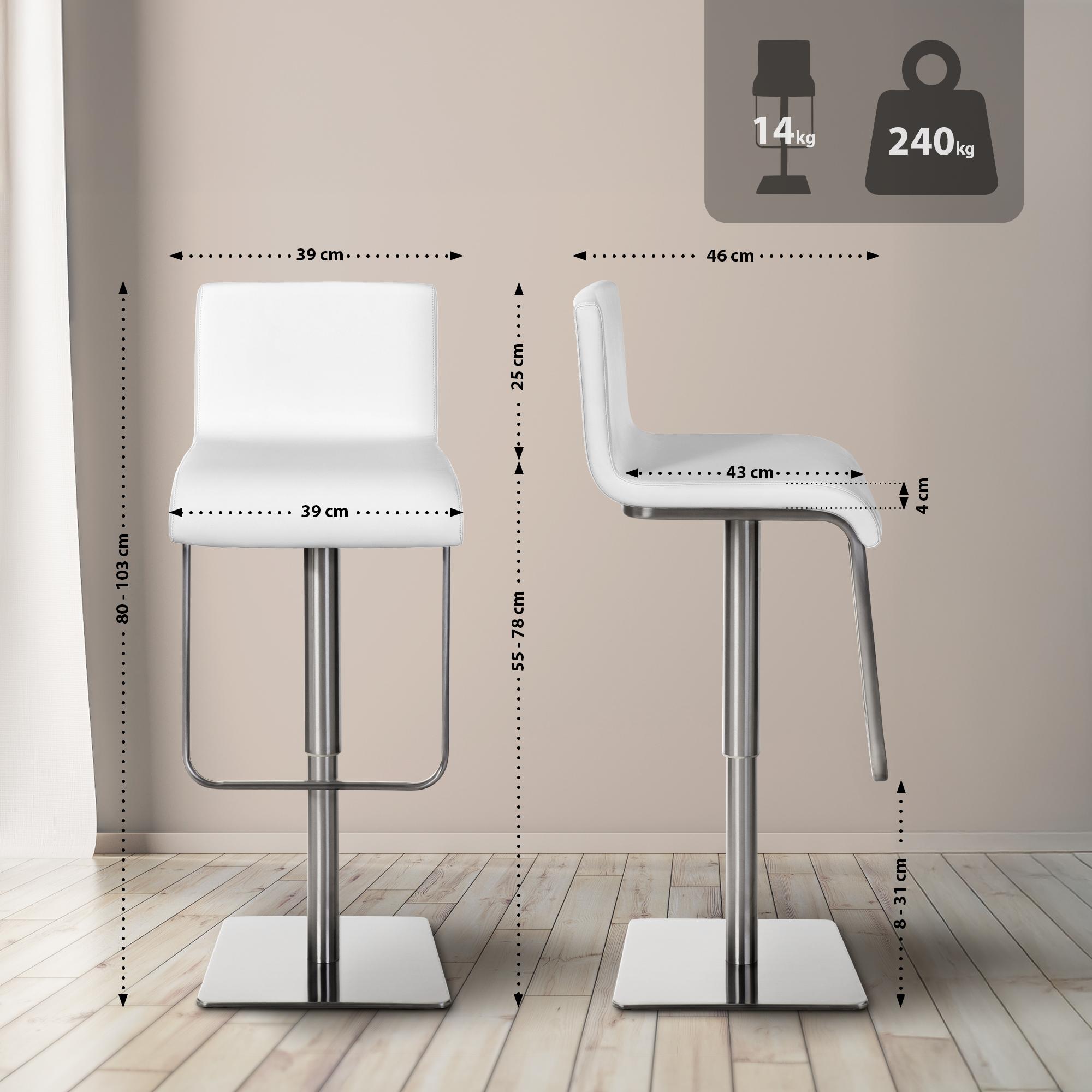 Lot de 2 tabourets de bar Limon en similicuir
