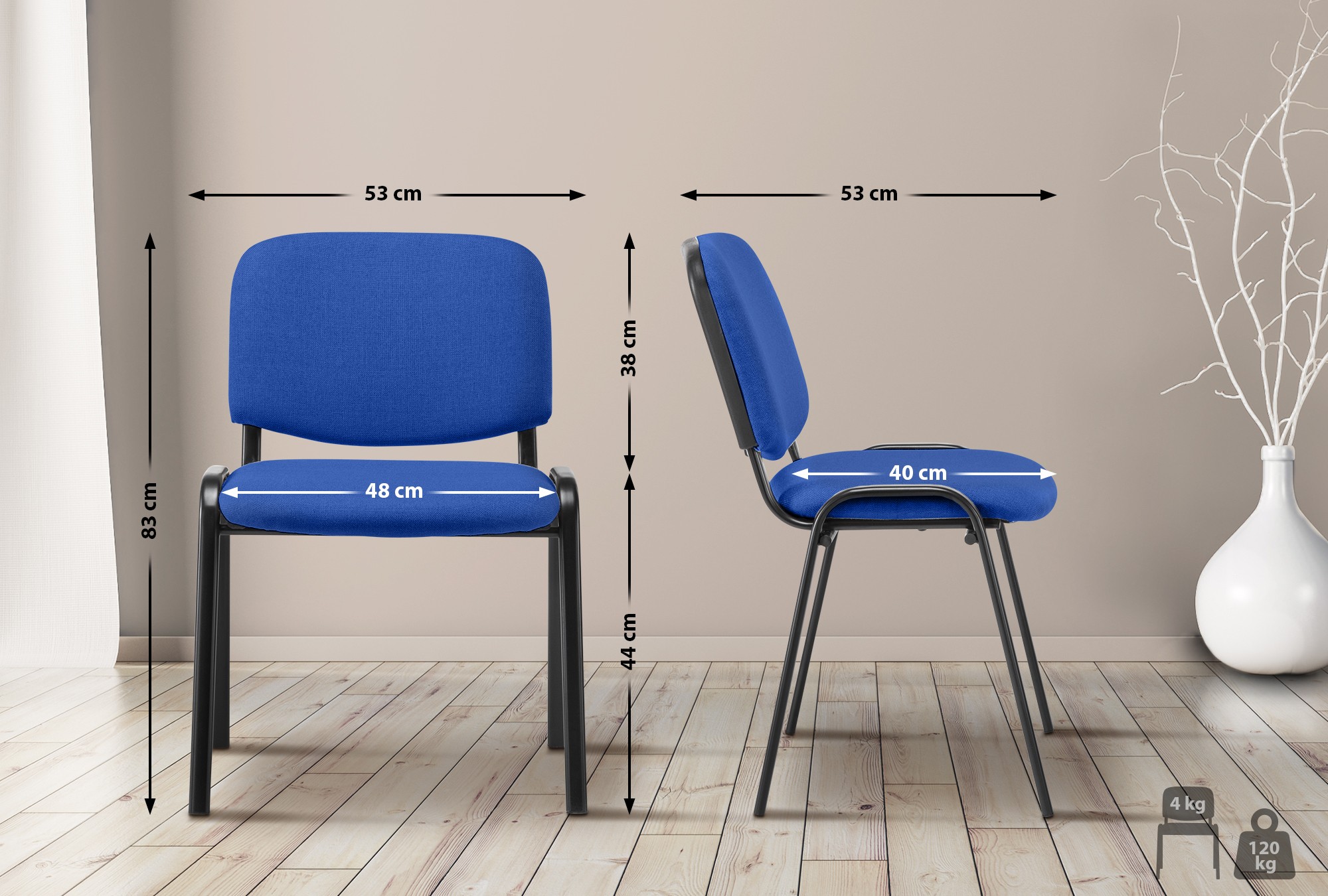 Chaise visiteur Ken tissu