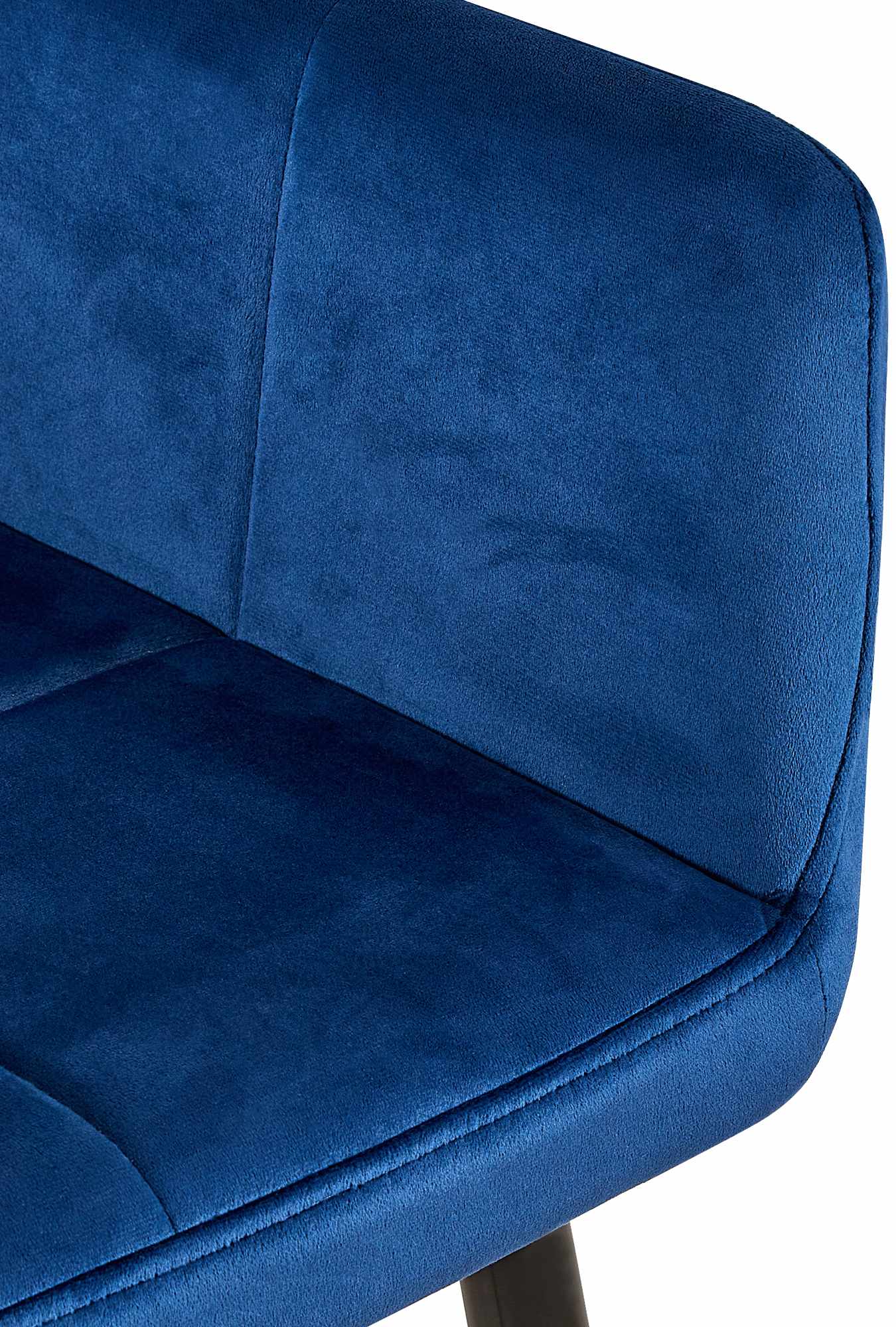 Chaise de salle à manger Emia en Velours avec Piètement en Métal noir