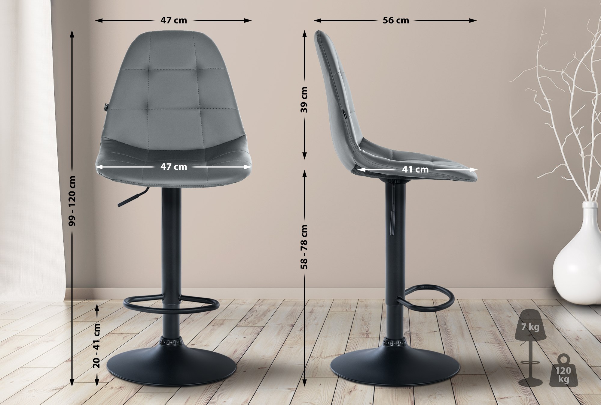 Tabouret de bar Elmore similicuir