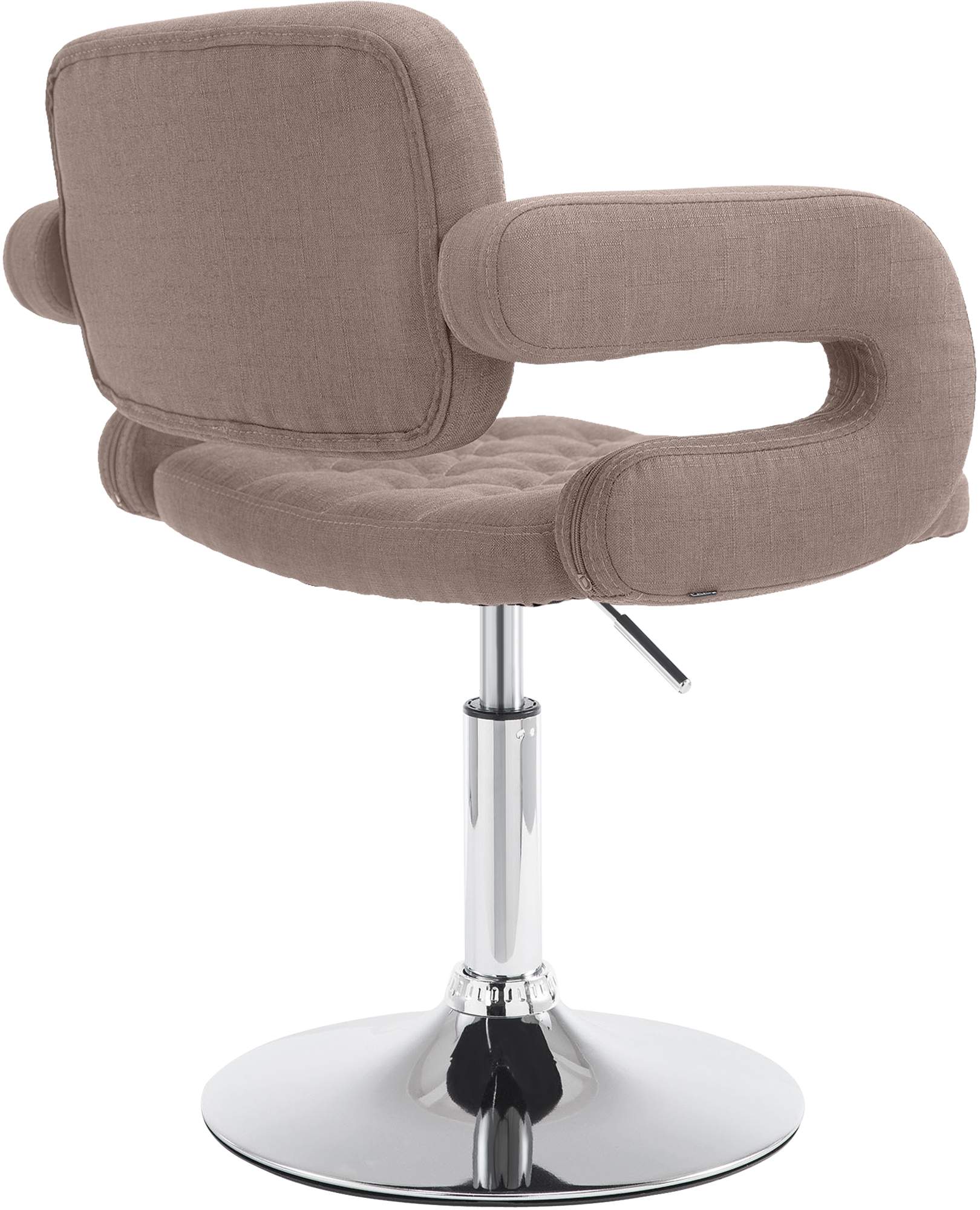 Chaise lounge Dublin Tissu - Piètement avec colonne centrale métal chromé