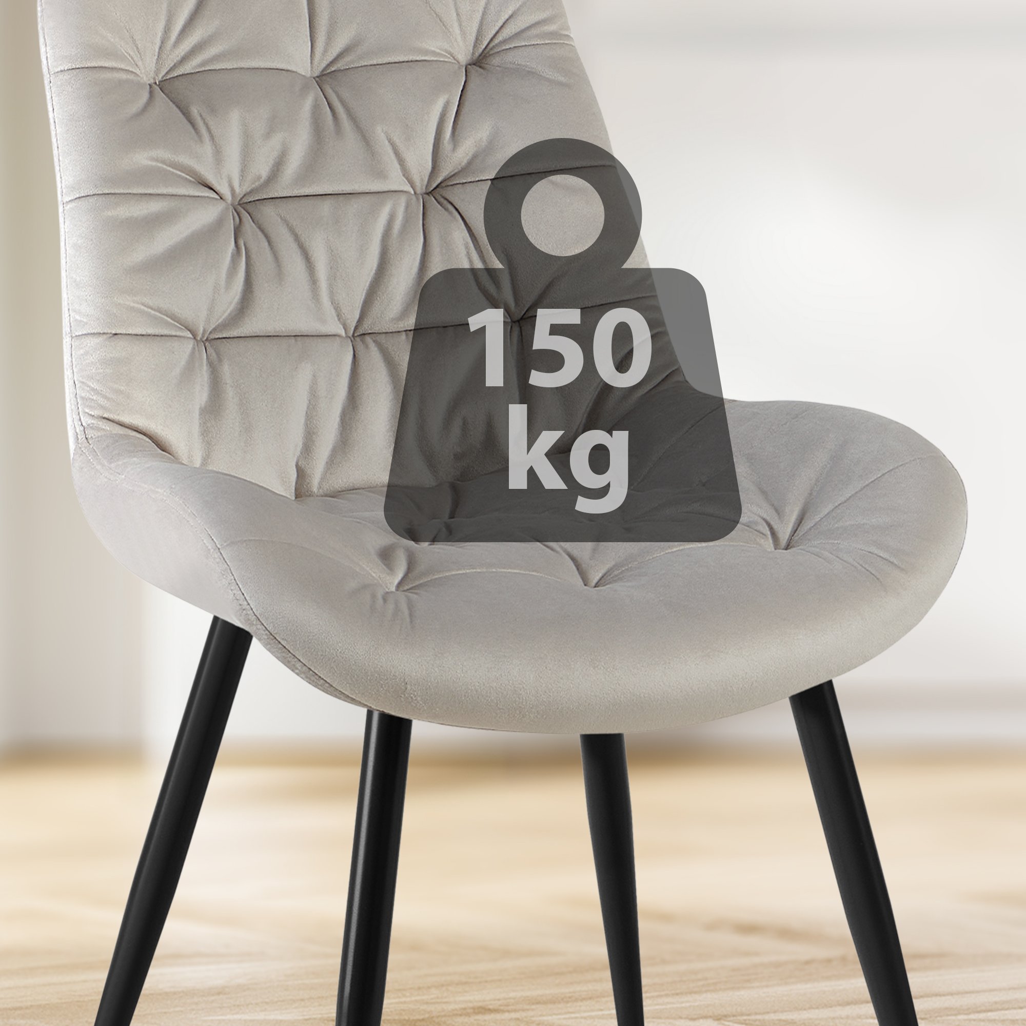 Chaise de salle à manger Rossford velours