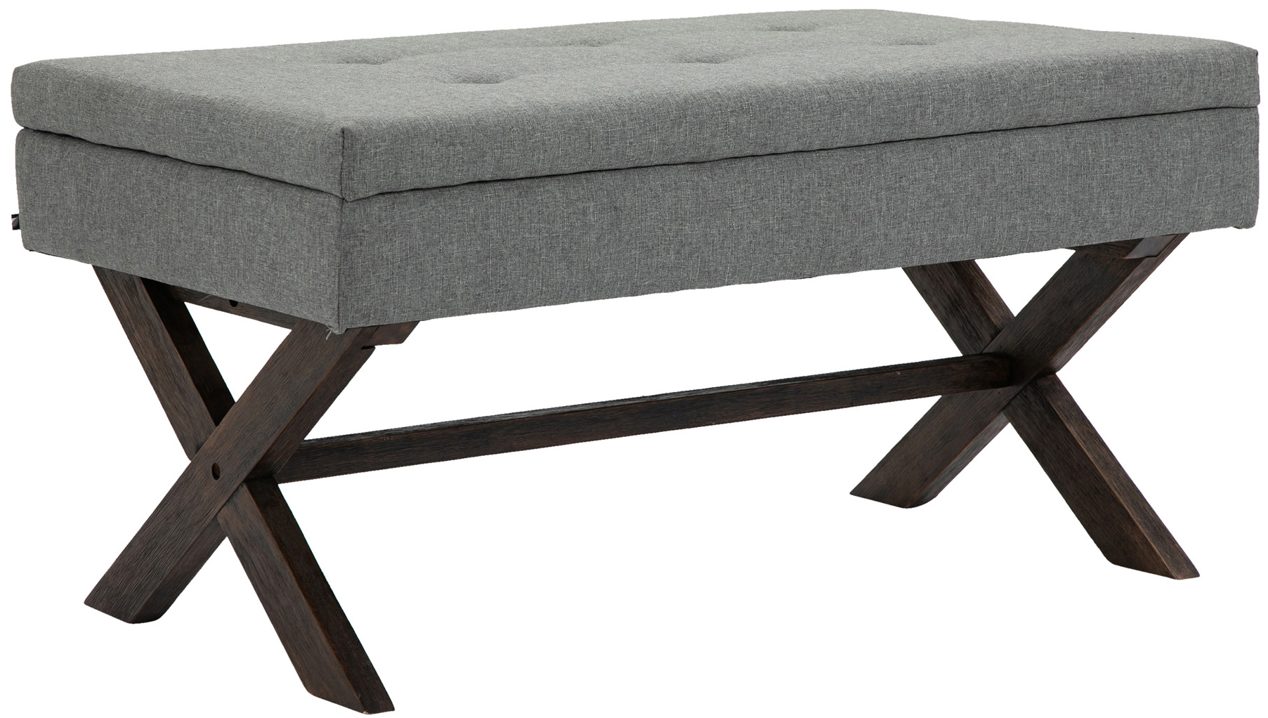 Banquette Namaro en Tissu avec espace de rangement Pieds Bois de caoutchouc