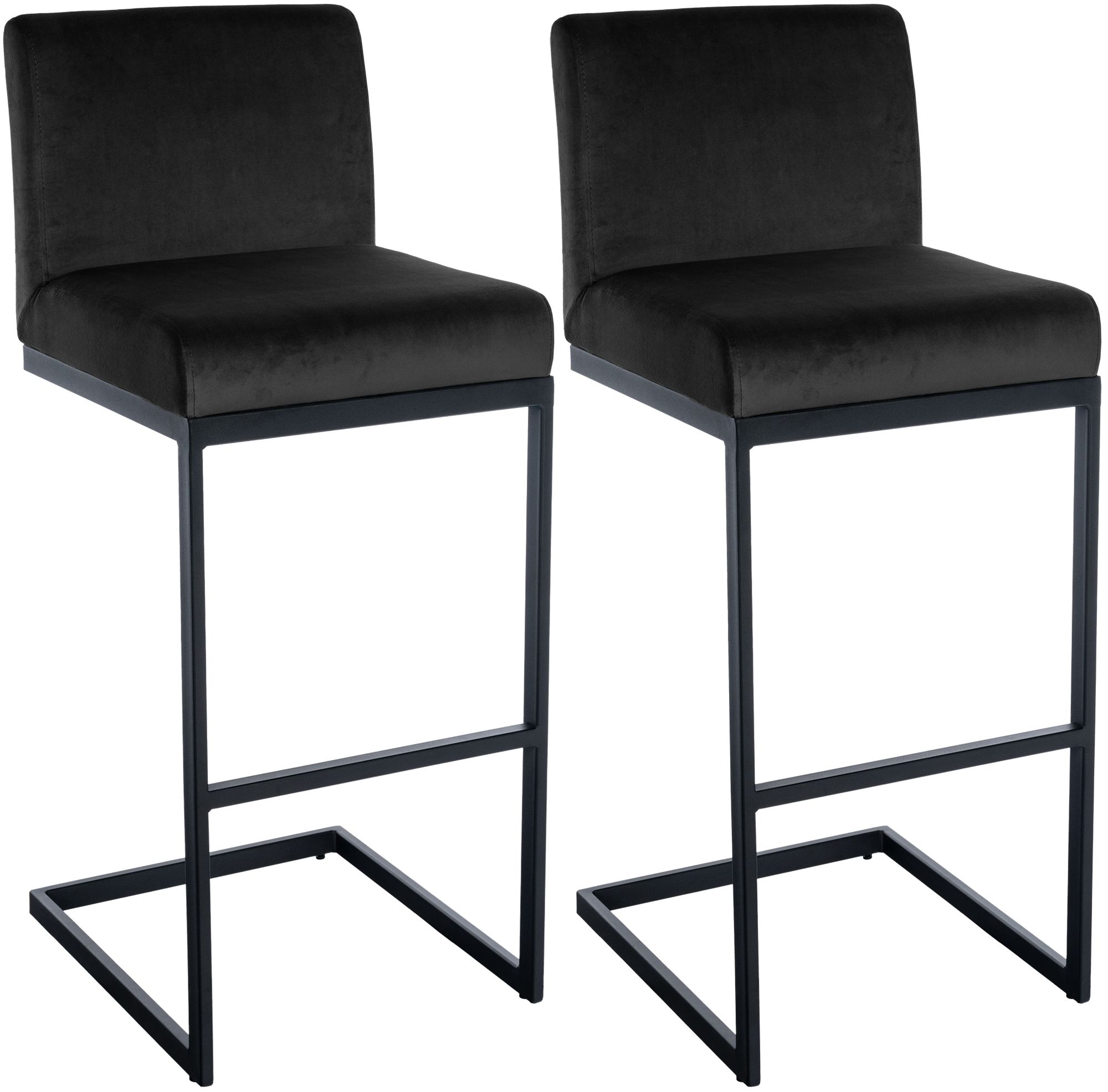 Lot de 2 tabourets de bar Hopewell en velours