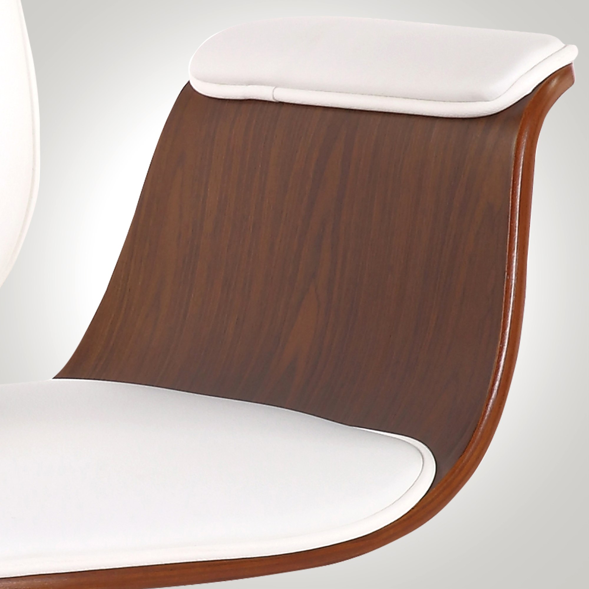 Fauteuil de bureau Kemberg en similicuir avec coque d'assise en bois