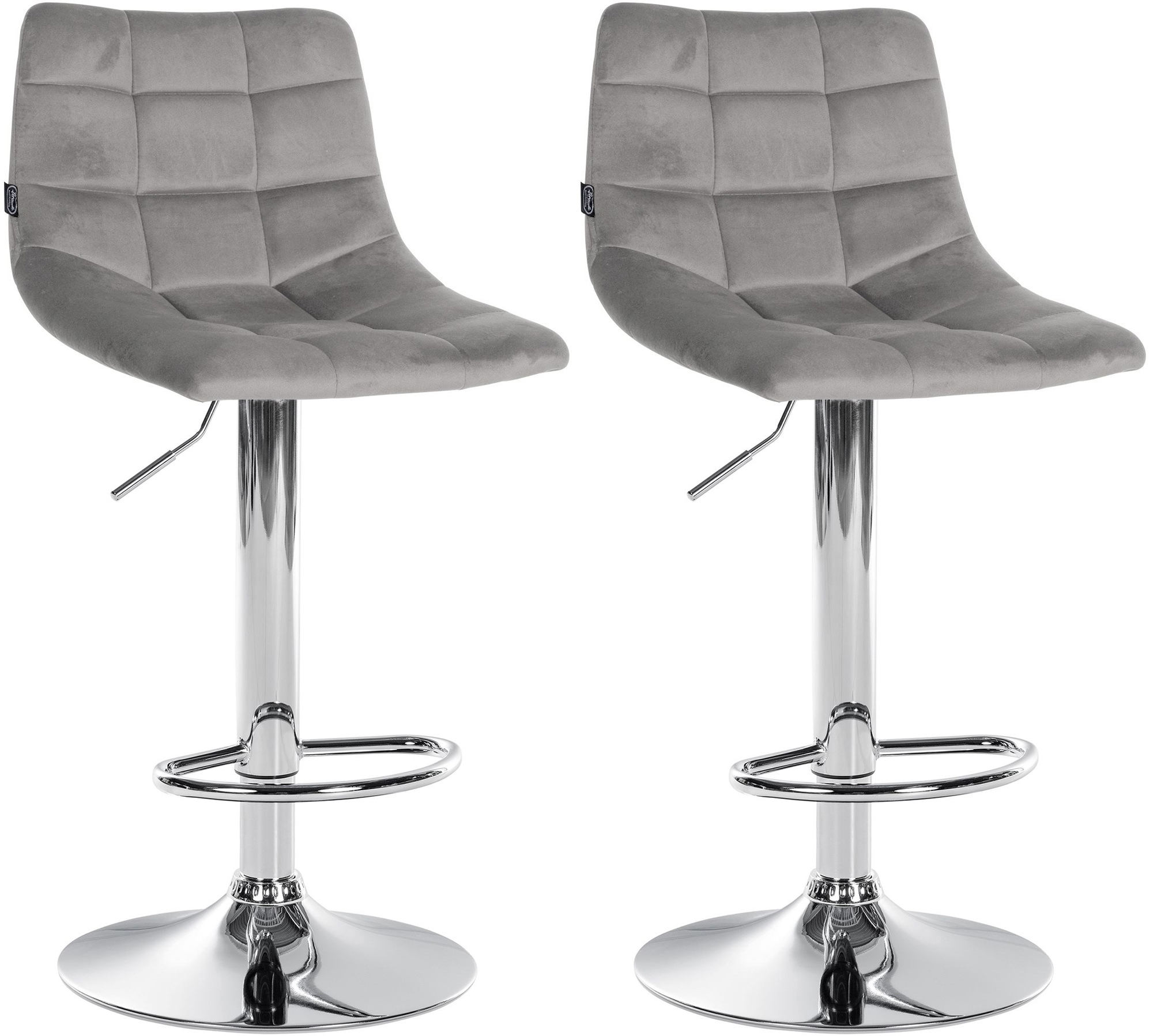 Lot de 2 tabourets de bar Jerry velours