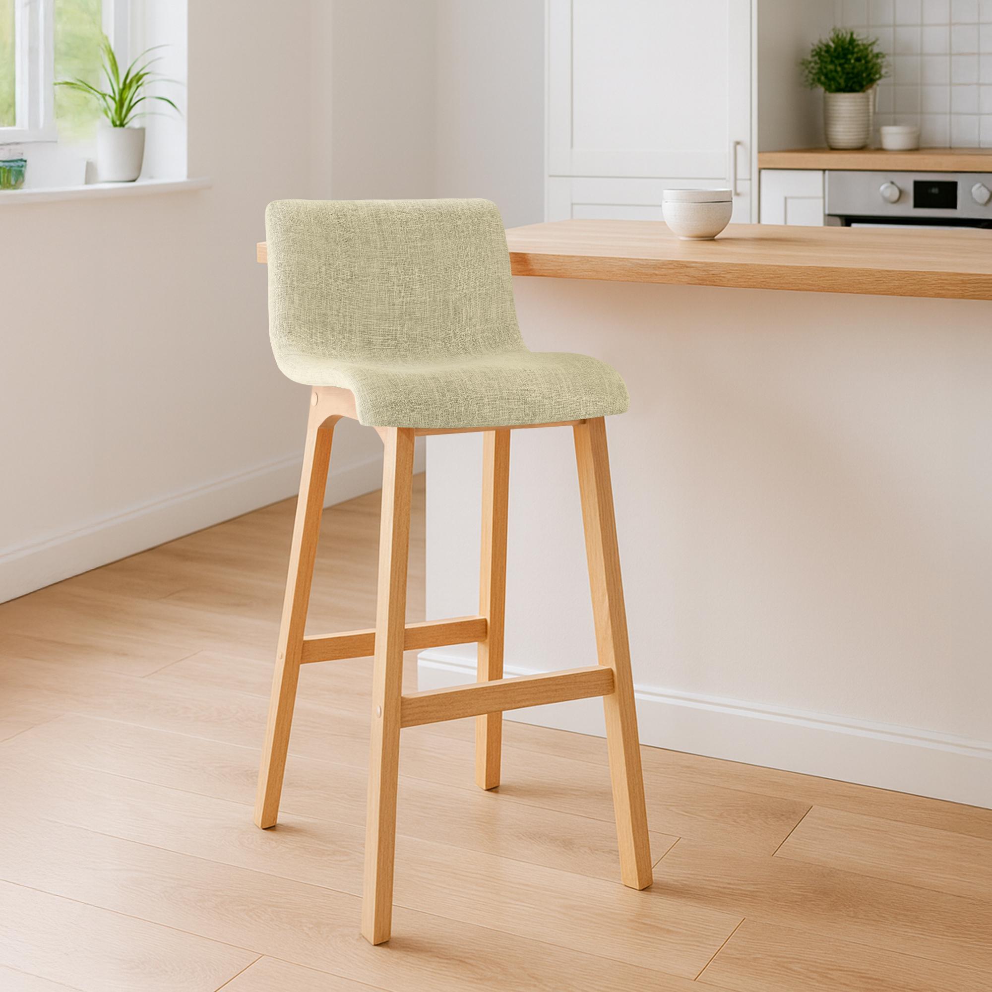 Tabouret de Bar Hover Tissu Piètement Quatre pieds Natura