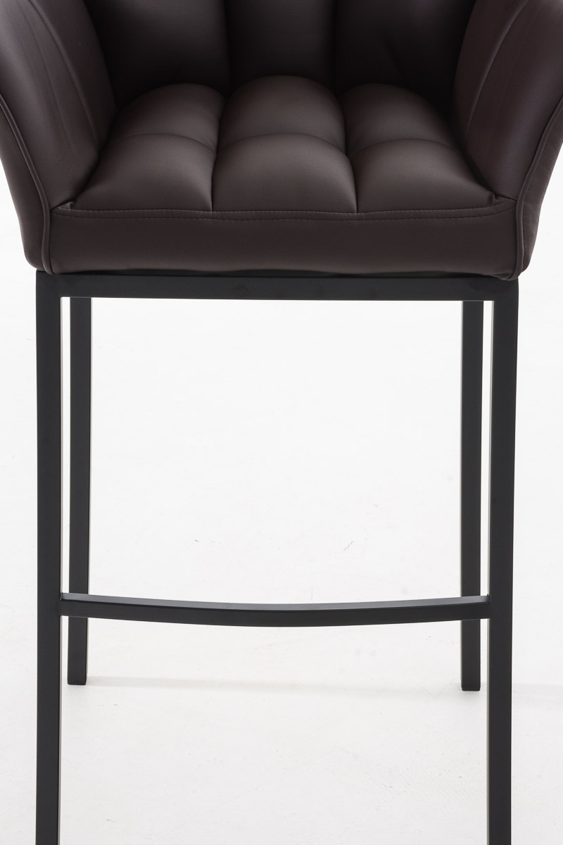 Tabouret de bar Damaso en similicuir avec piétement quatre pieds