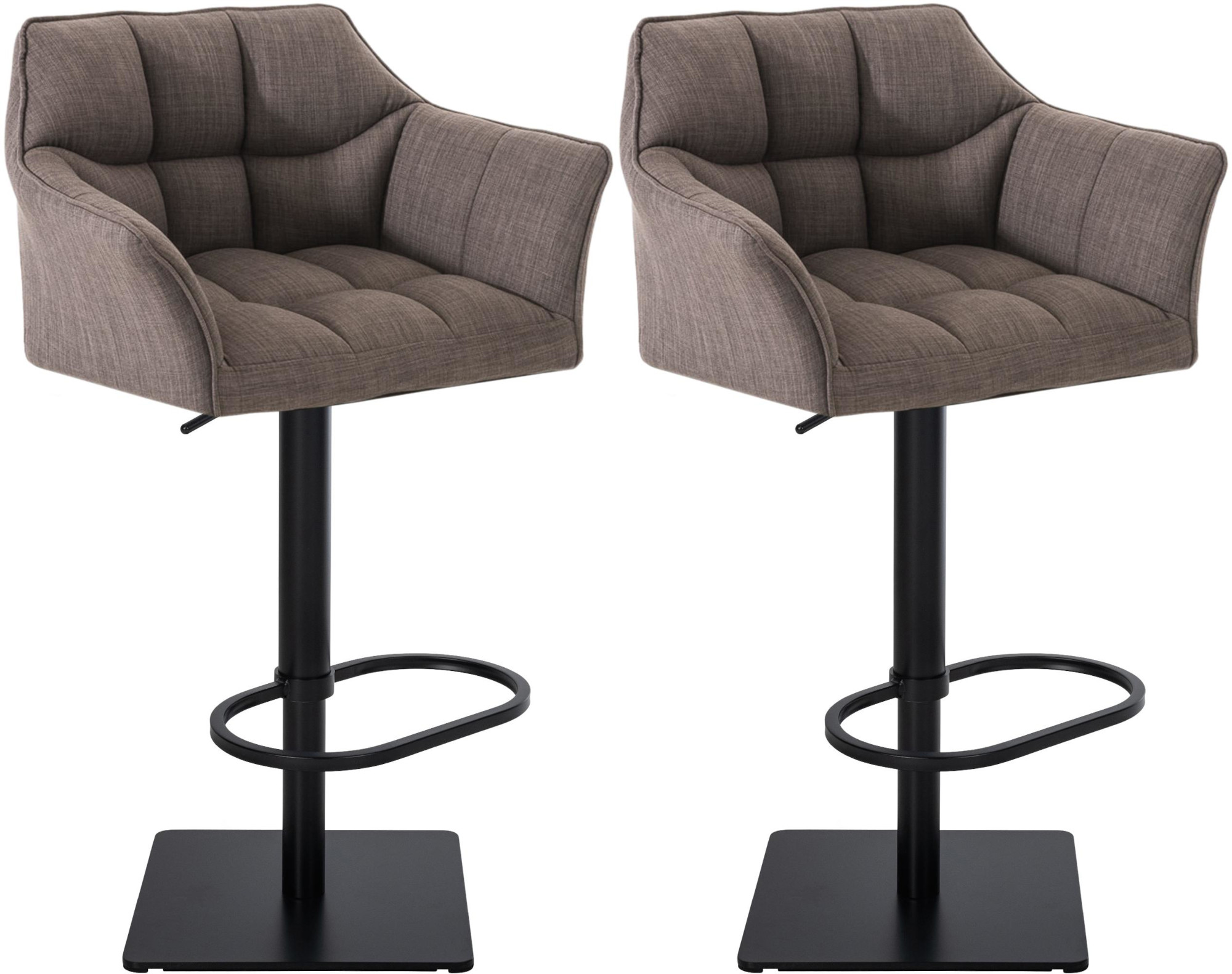 Lot de 2 tabourets de bar Damaso avec revetement en tissu