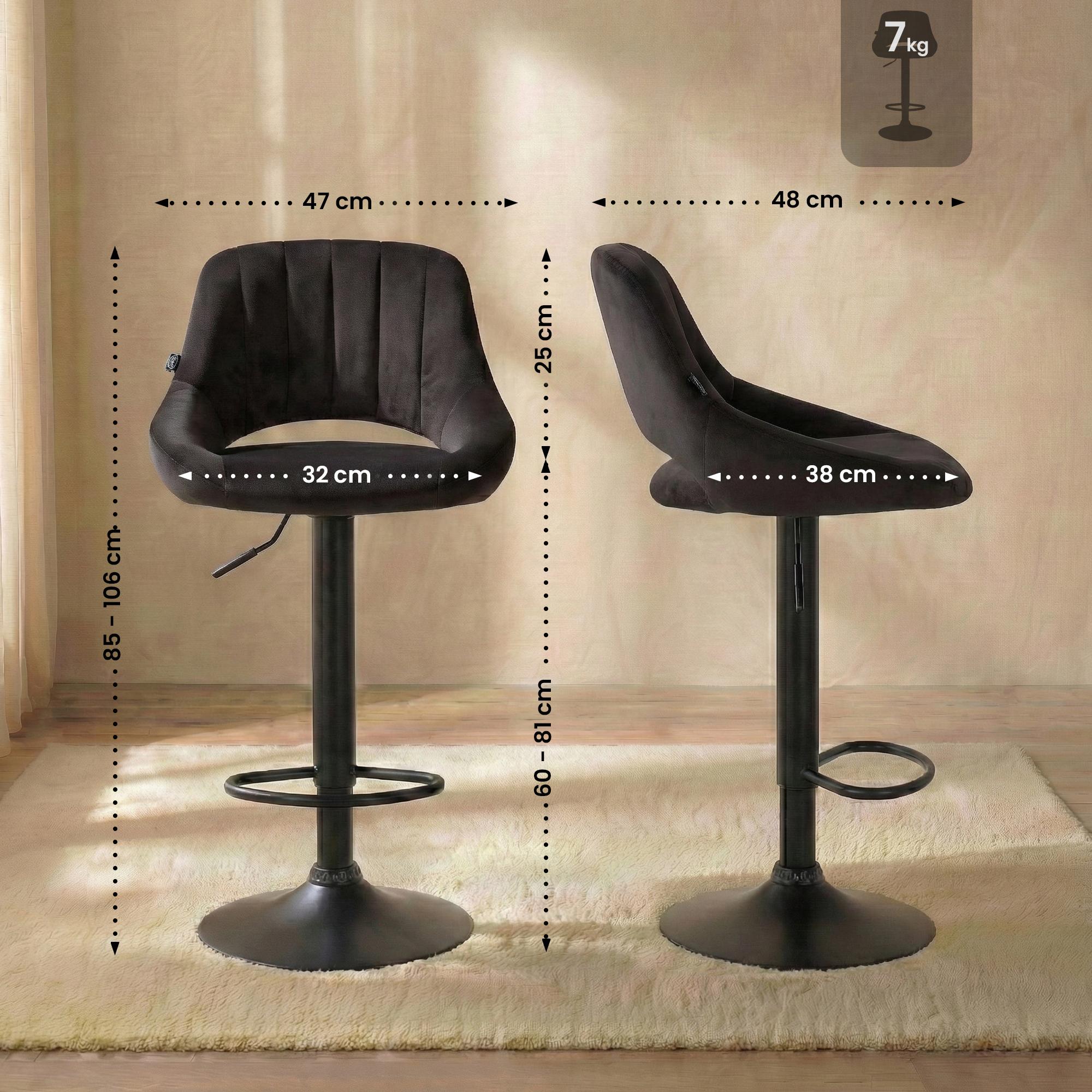 Tabouret de bar Milet en velours