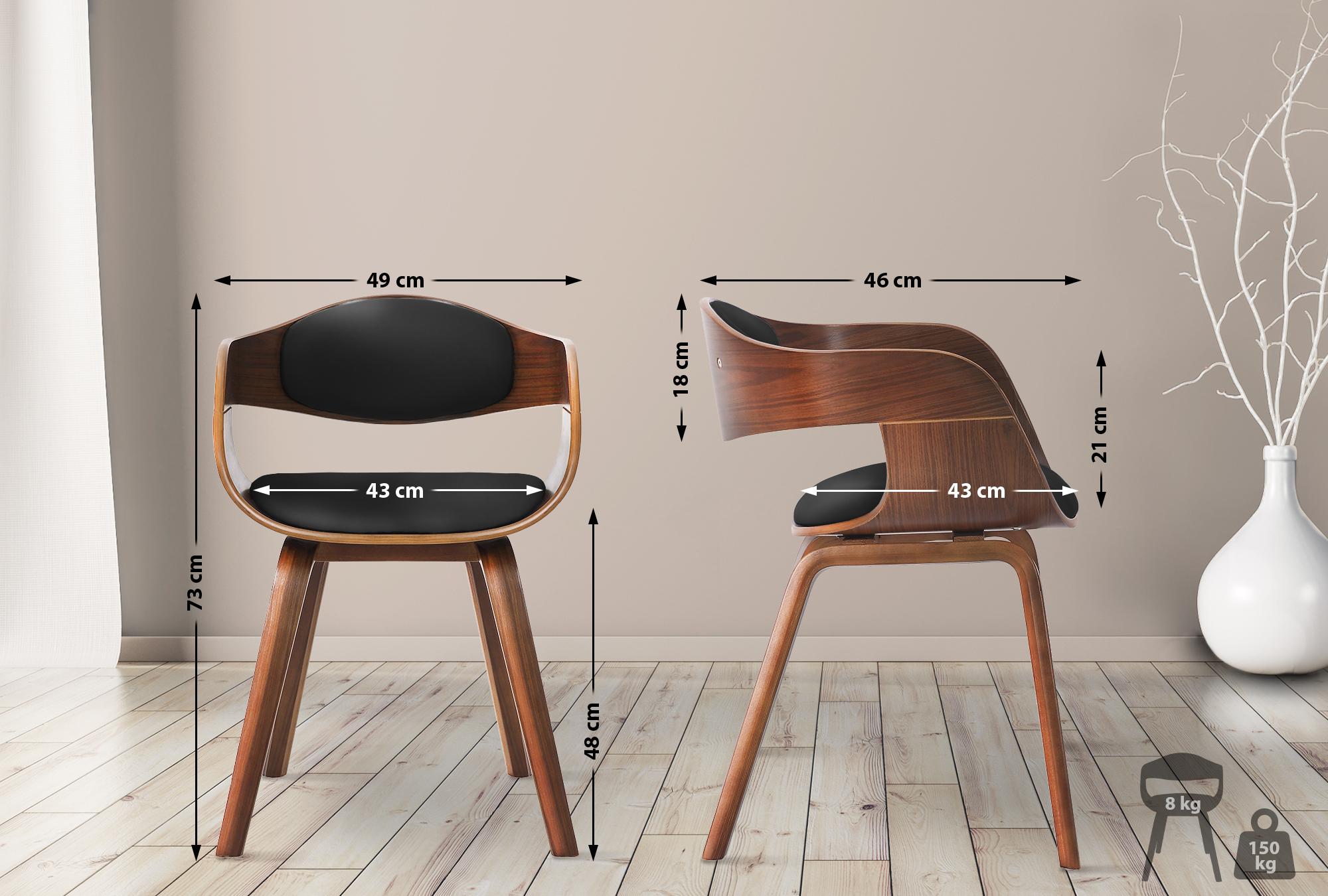Chaise retro Kingston en similicuir