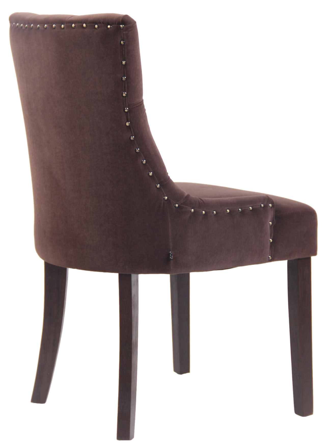 Lot de 4 Chaises de salle à manger Aberdeen en Velours Piètement en bois d'hévéa