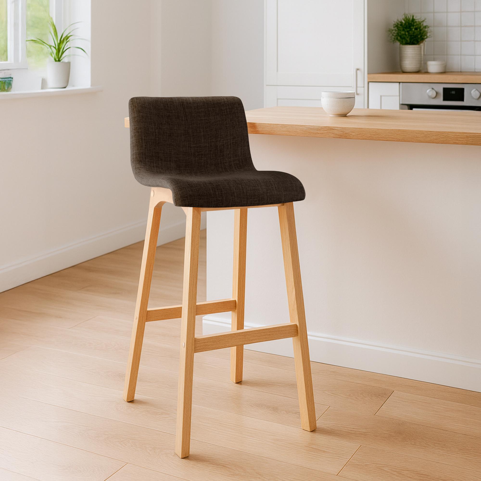 Tabouret de Bar Hover Tissu Piètement Quatre pieds Natura