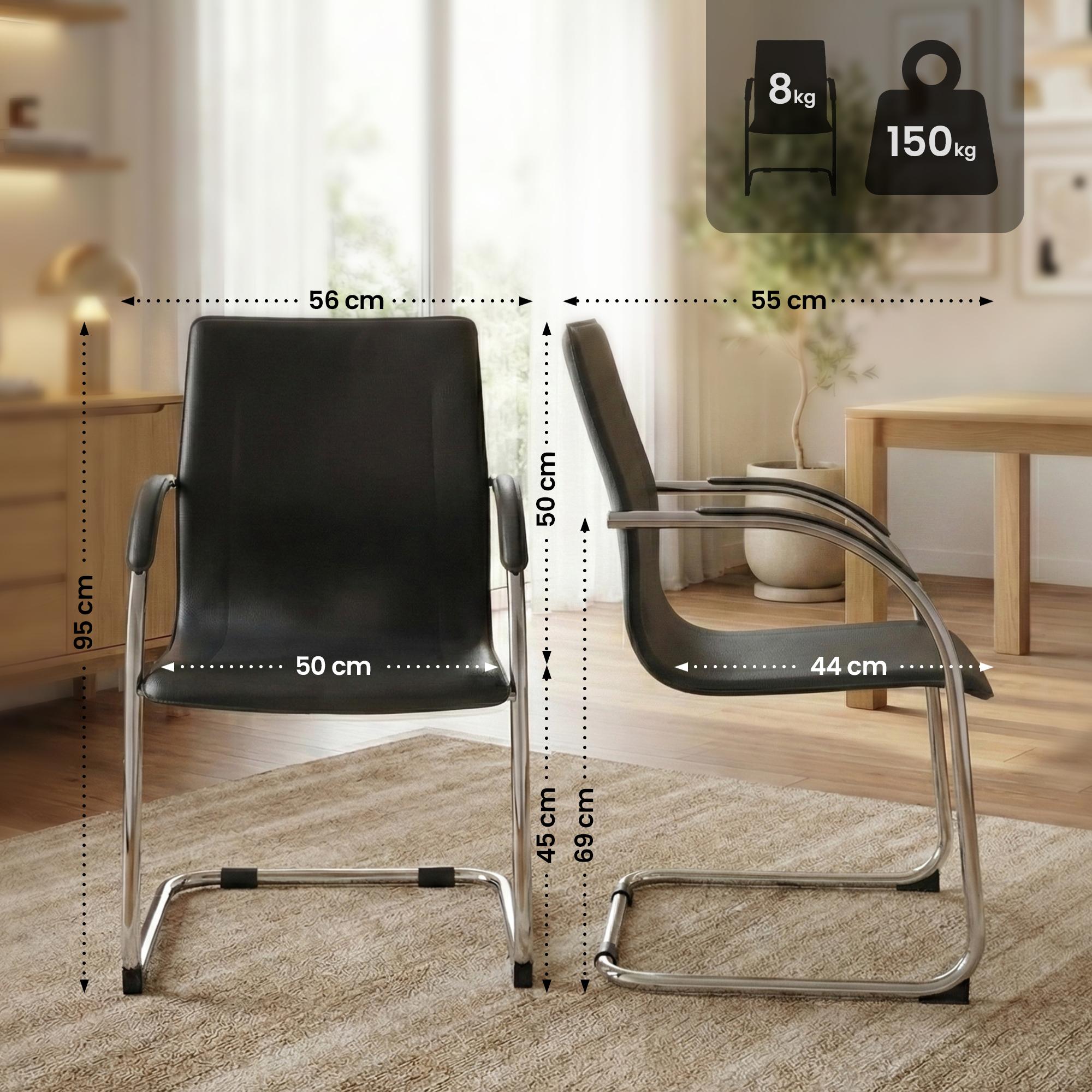 Chaise cantilever Noeleen en simili cuir