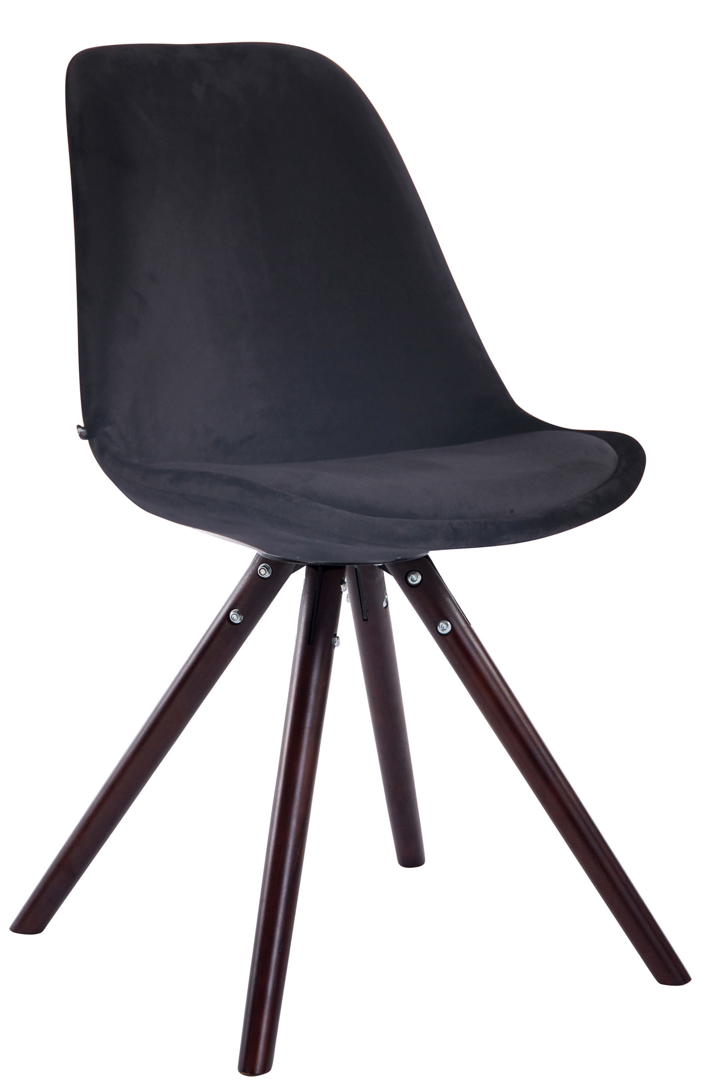 Chaise de salle à manger Toulouse en velours avec pieds ronds