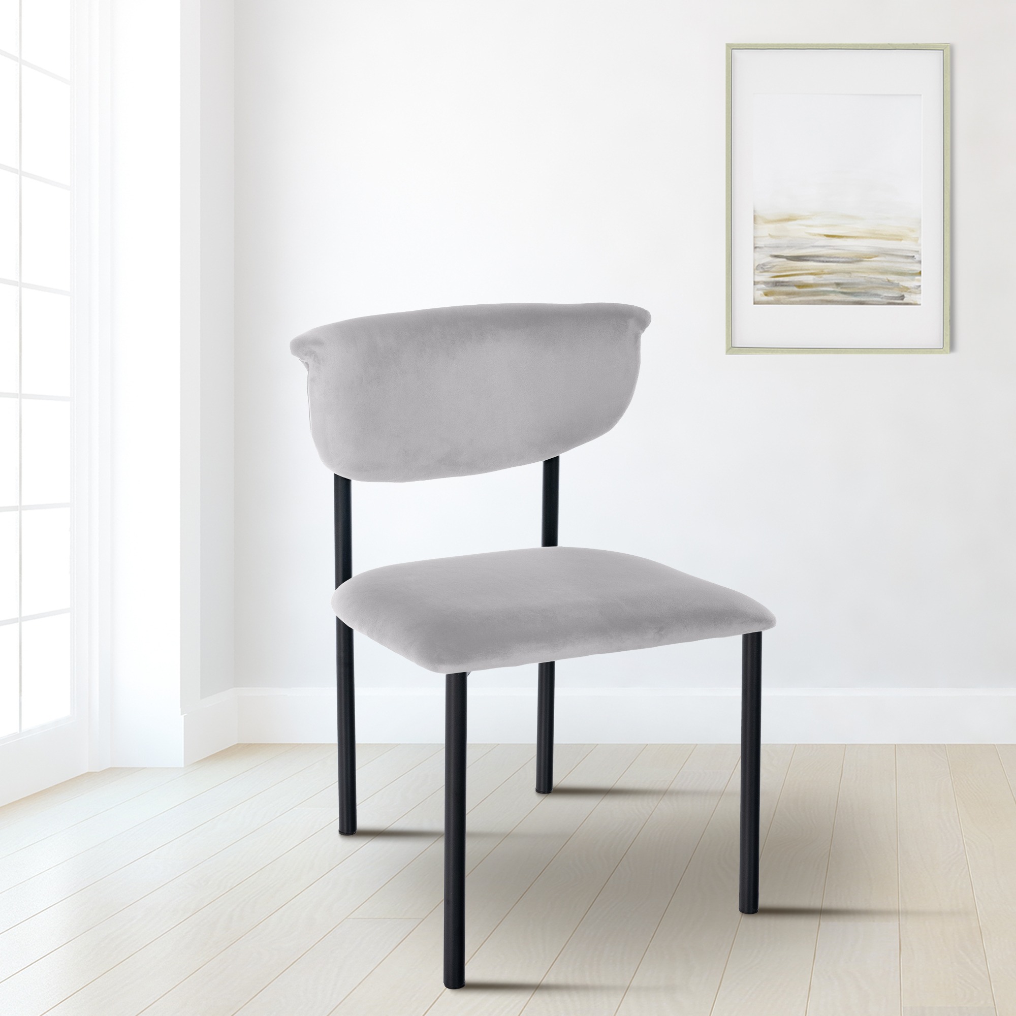 Chaise de salle à manger Gambell en Velours