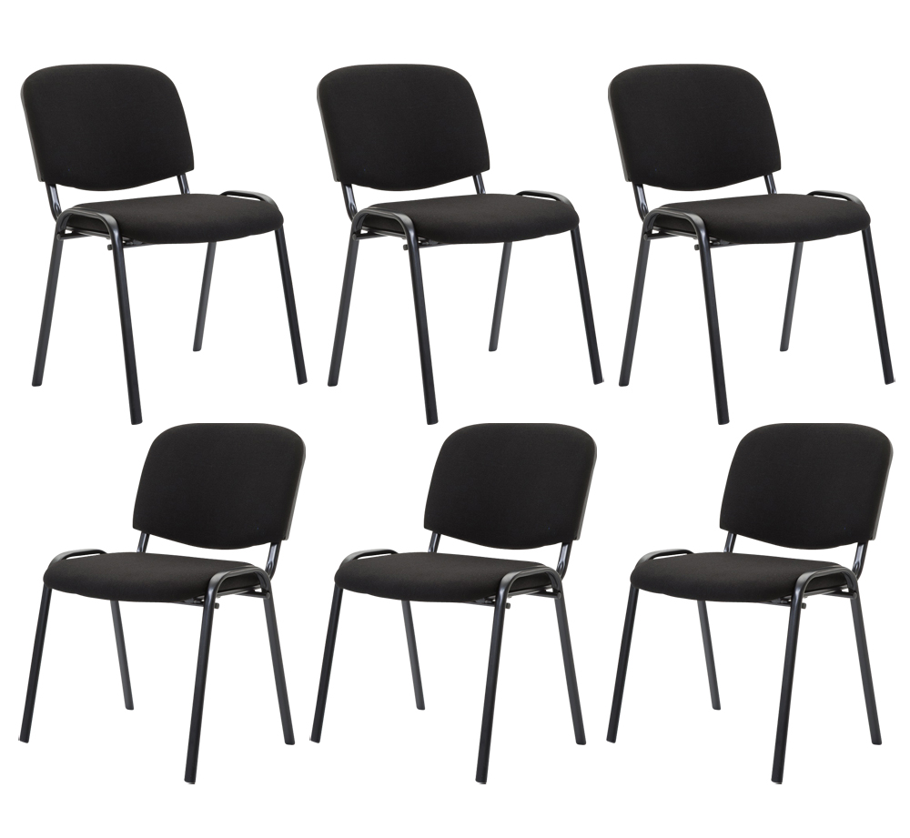 Lot de 6 chaises visiteur empilables Ken en tissu