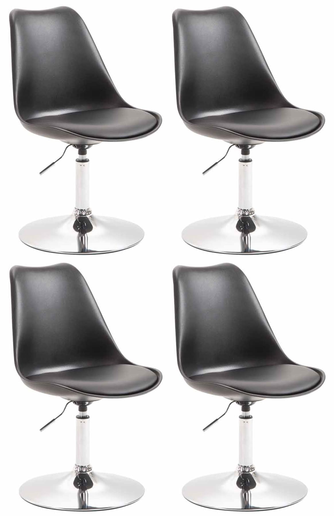 Lot de 4 Chaises de salle à manger Maverick en Plastique avec pied métal