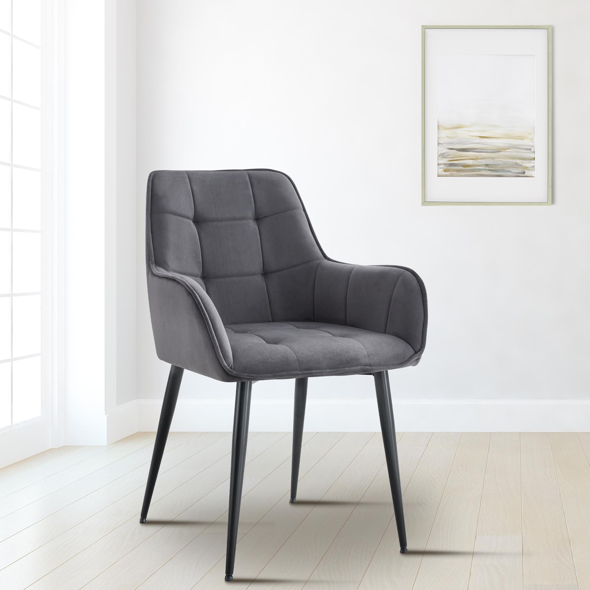 Lot de 2 chaises de salle à manger Ferndale velours