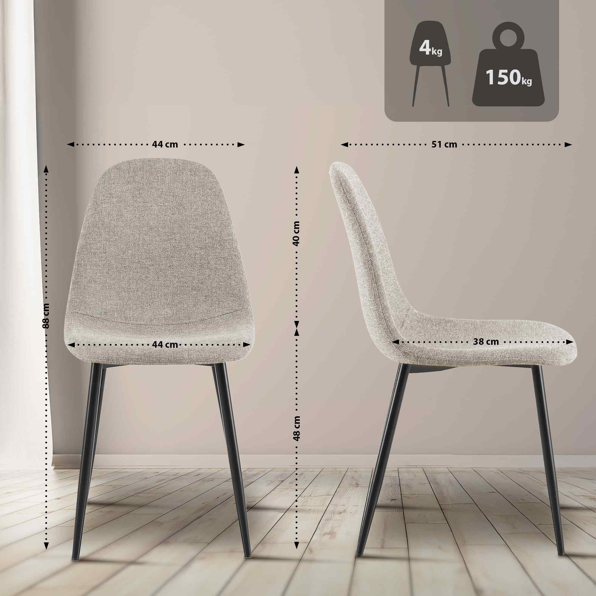 Set de 4 chaises de salle à manger Napier