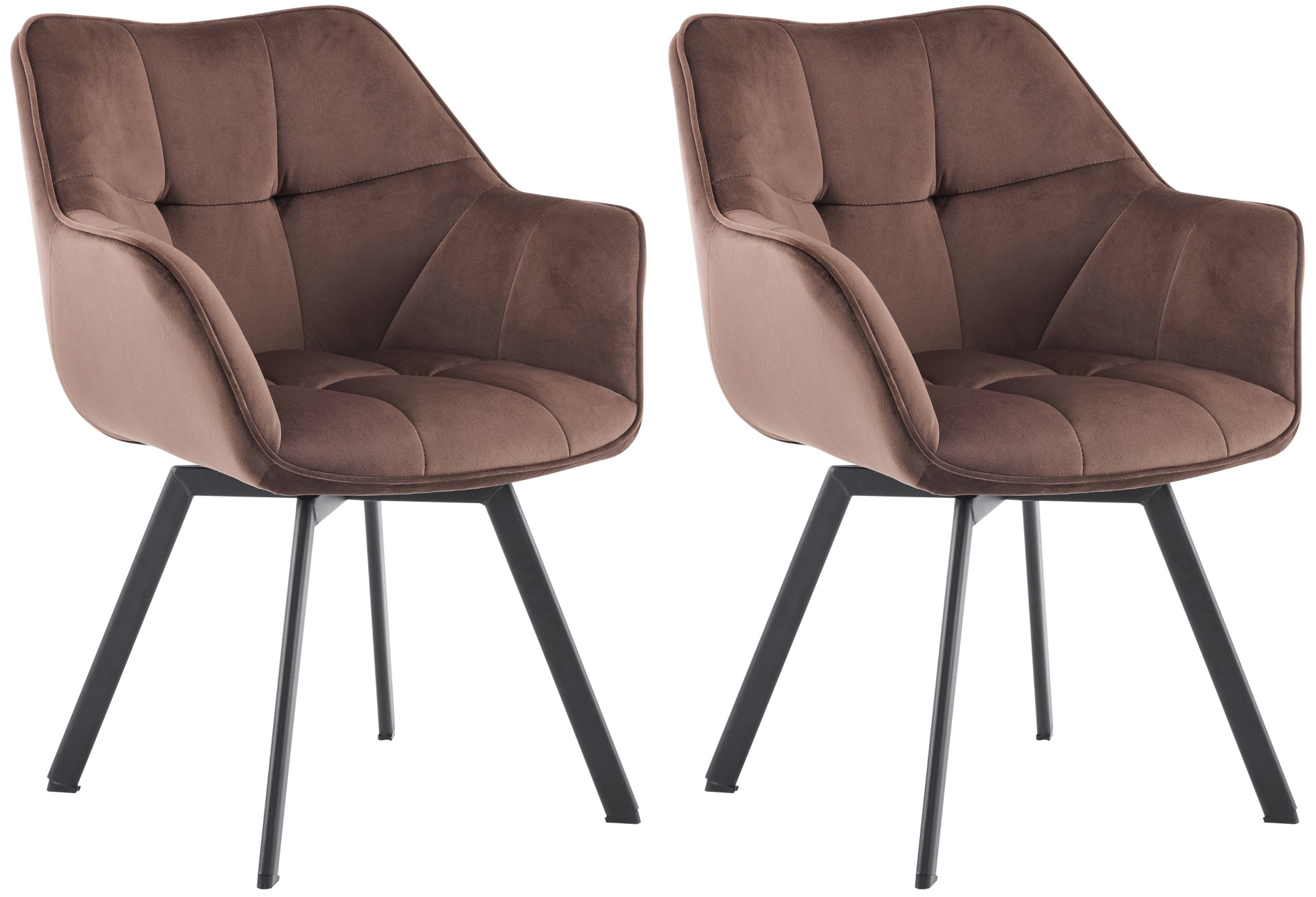 Lot de 2 chaises de salle à manger Jordi velours