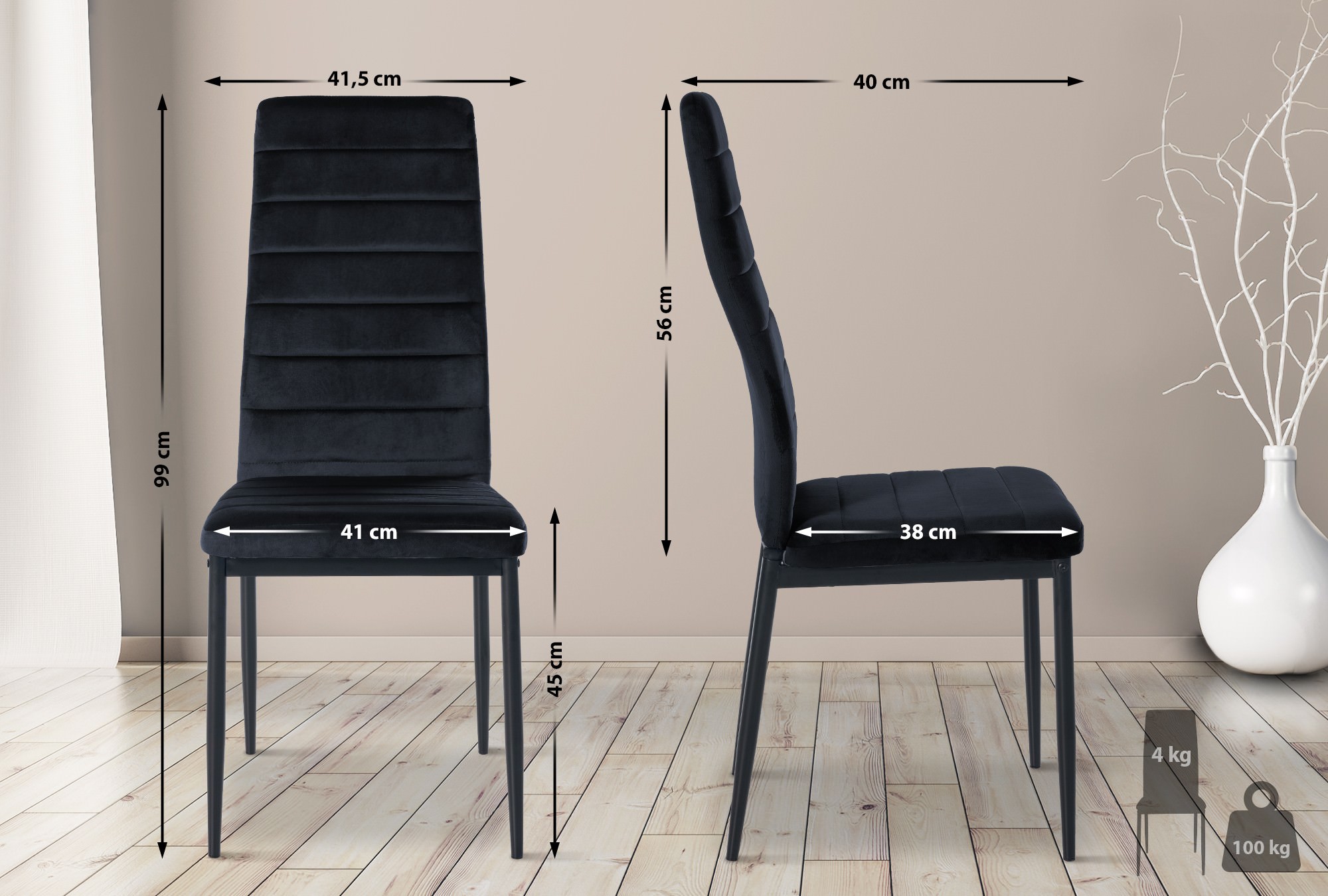Lot de 6 chaises de salle à manger Mayfair