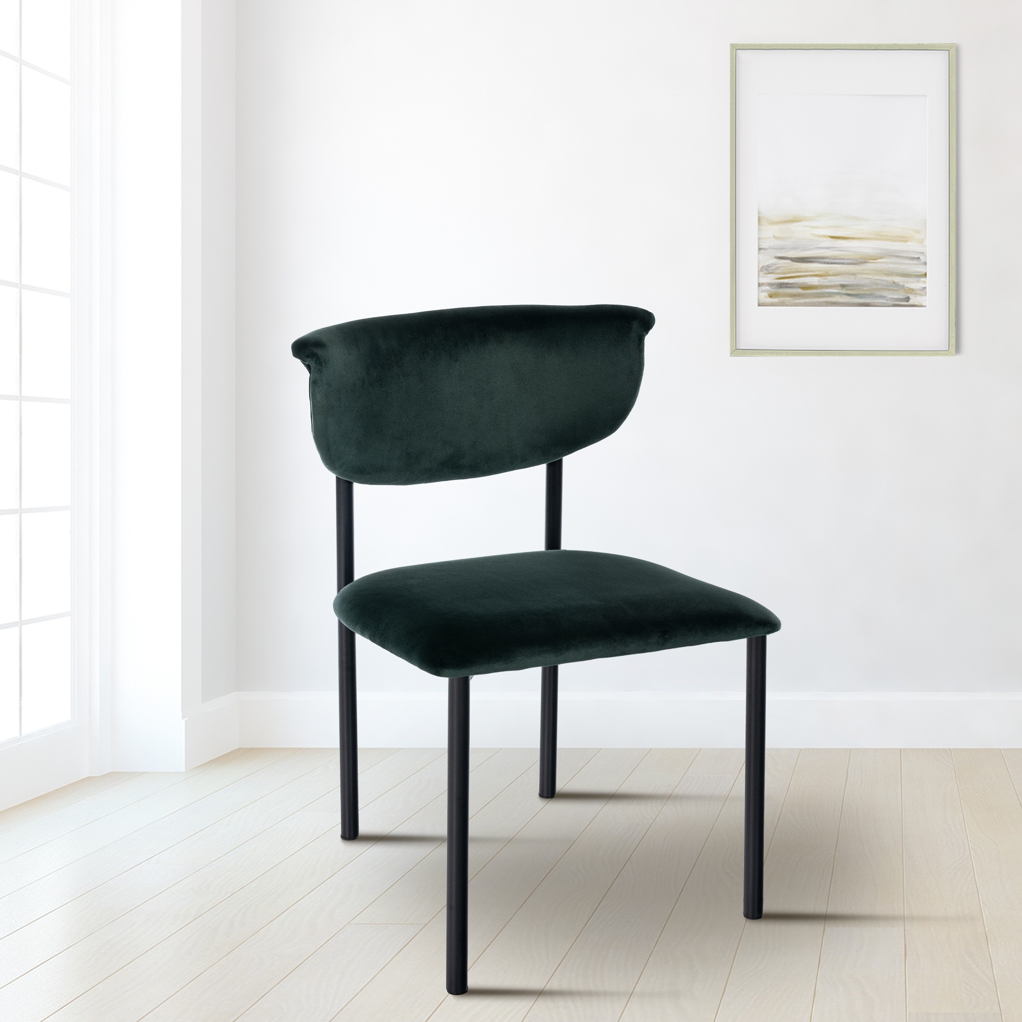 Chaise de salle à manger Gambell en Velours
